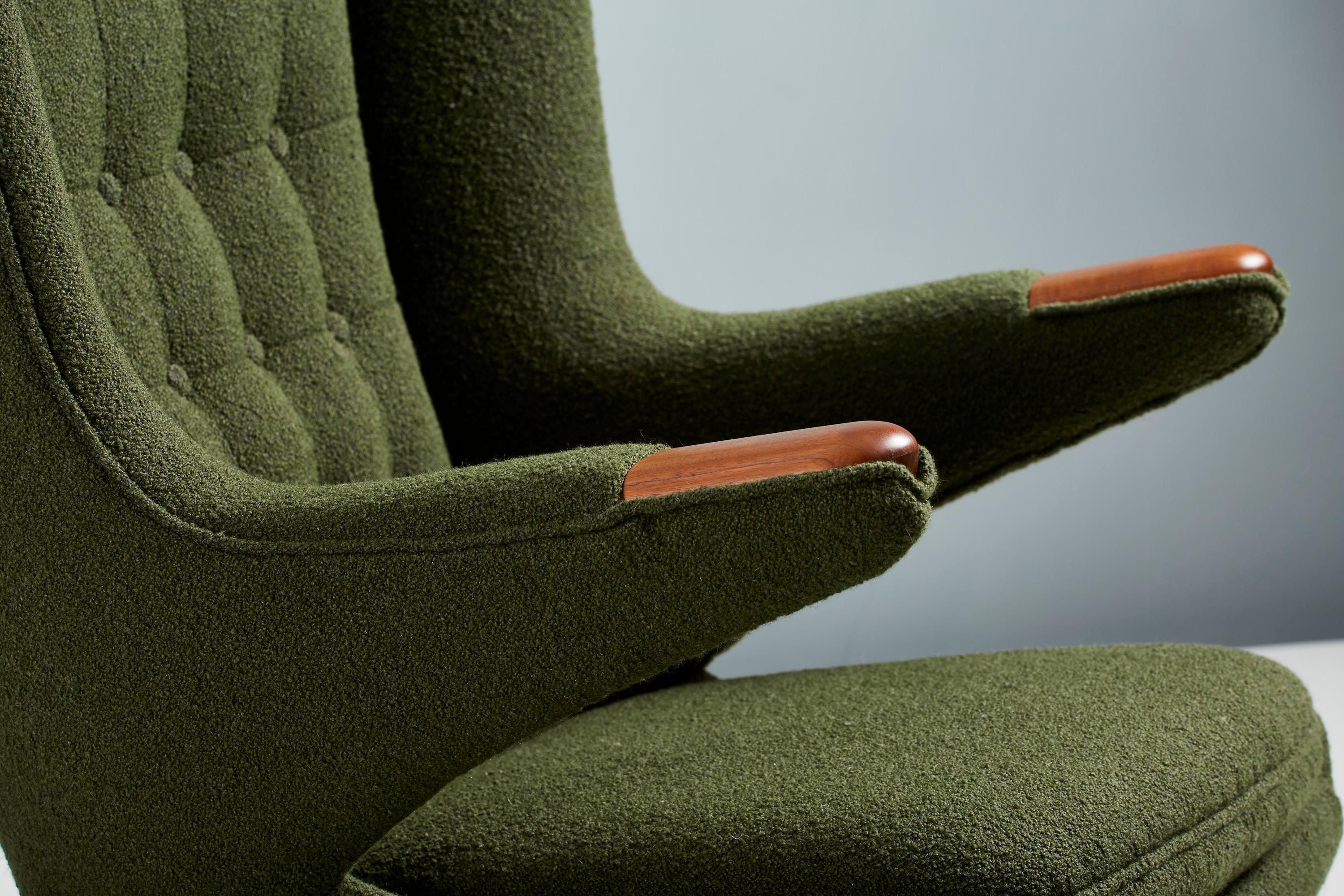 green boucle chair