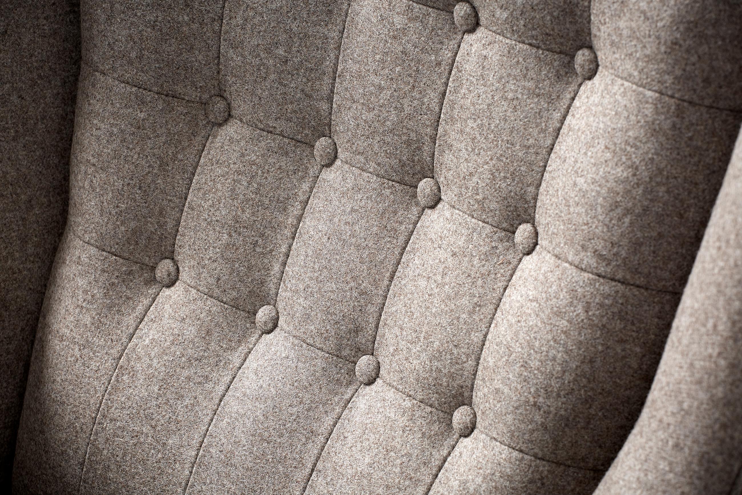 Hans Wegner AP-19 Papa Bear Chair in Grey Wool Fabric 3