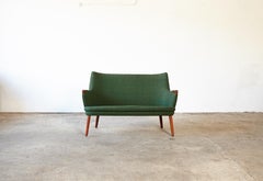 Hans Wegner AP 20 Sofa, Original Green Fabric, Denmark, 1950s-1960s