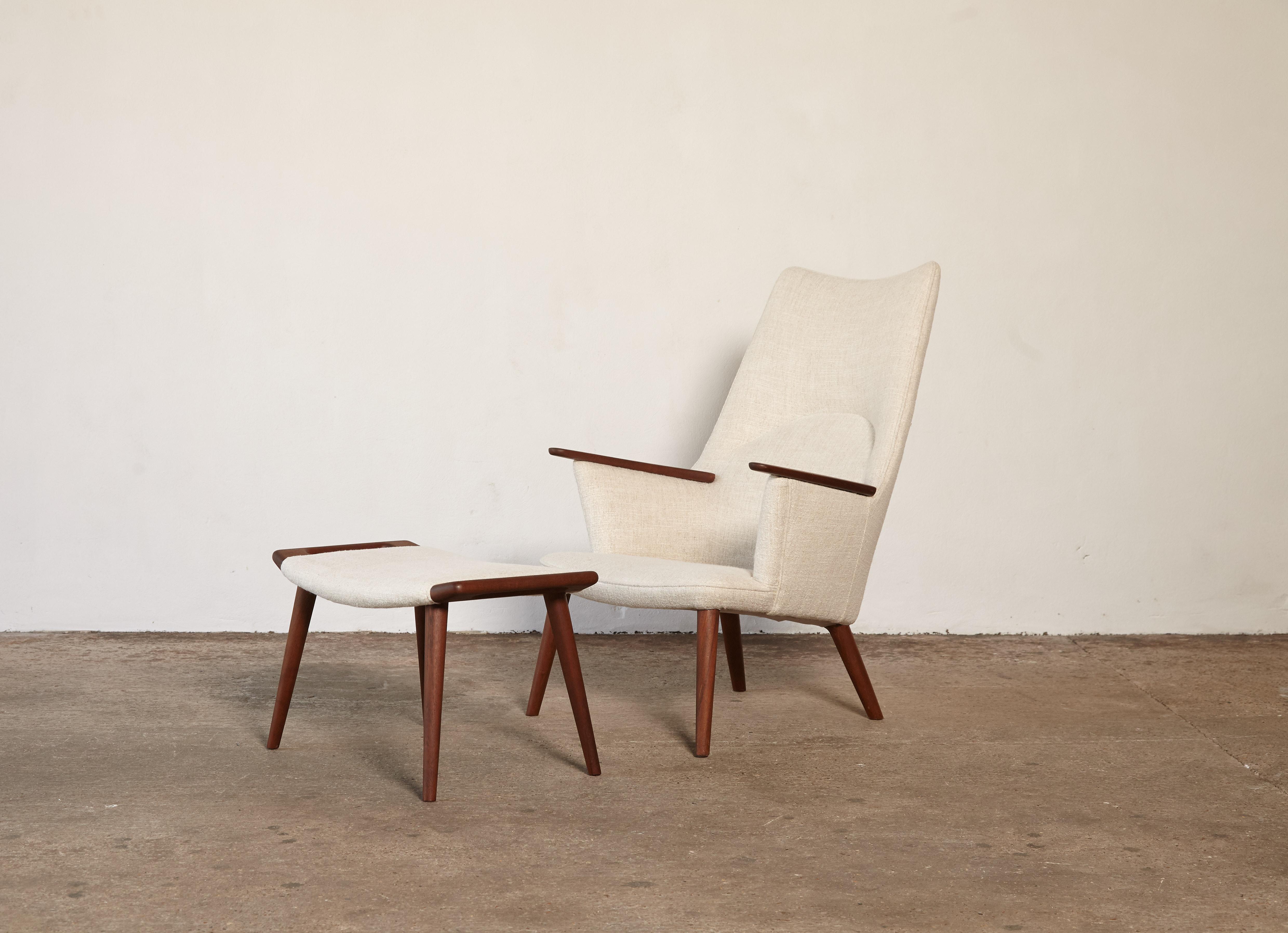Hans Wegner AP-27 Chair and Ottoman, AP Stolen, Denmark, 1950s In Good Condition In London, GB