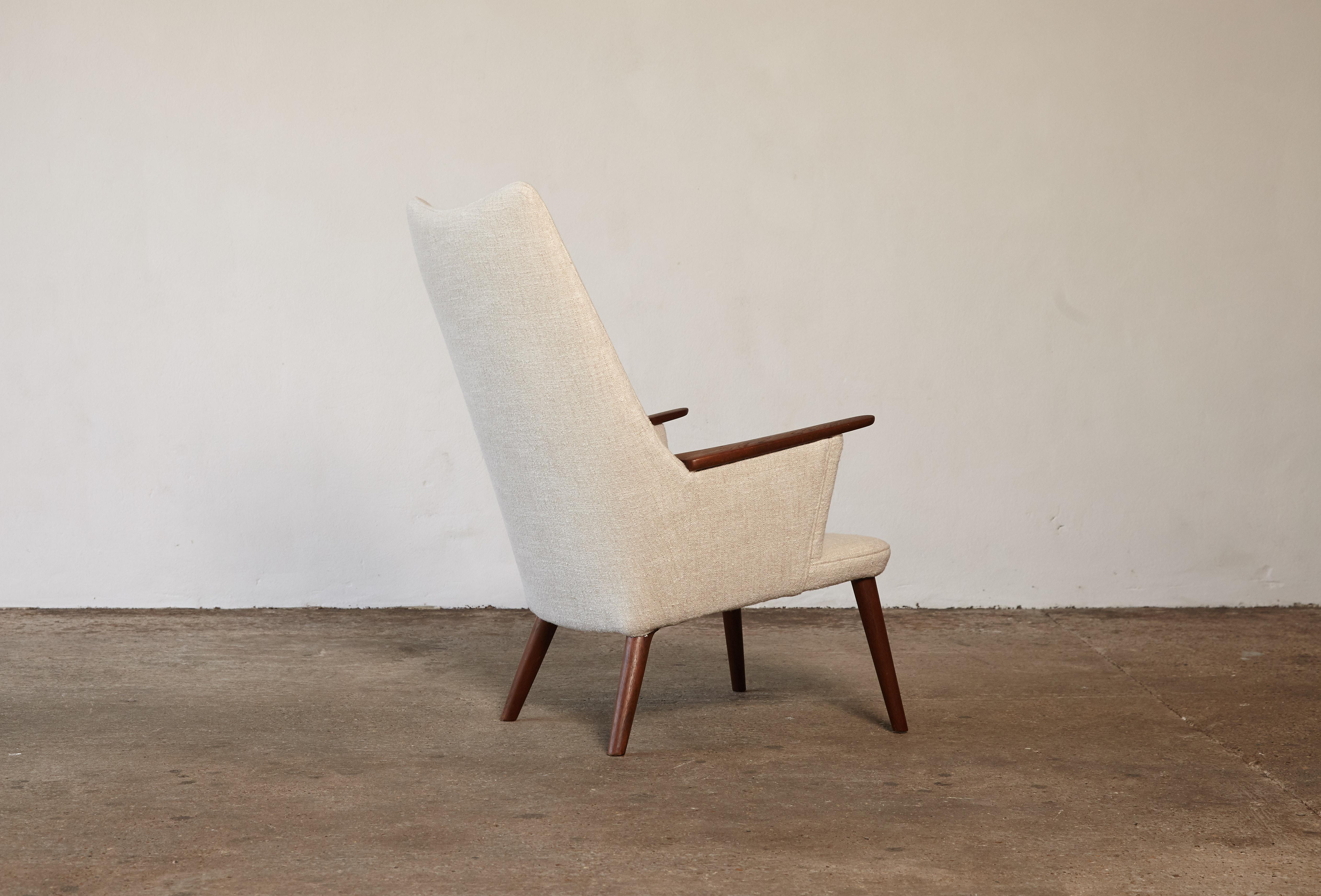 Fabric Hans Wegner AP-27 Chair and Ottoman, AP Stolen, Denmark, 1950s