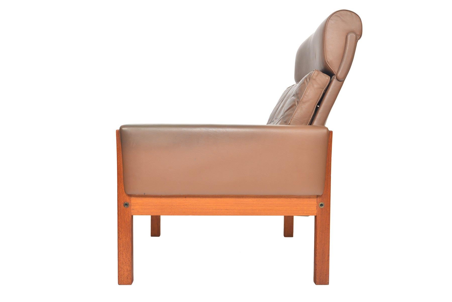 Oiled Hans Wegner AP 62 Highback Lounge Chair in Teak, Produced by AP Stolen For Sale
