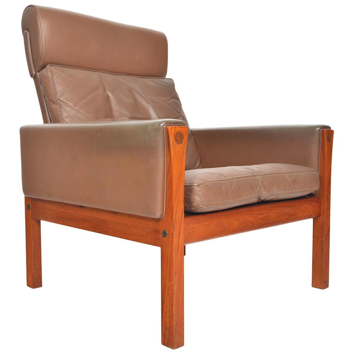 Hans Wegner AP 62 Highback Lounge Chair in Teak, Produced by AP Stolen For Sale