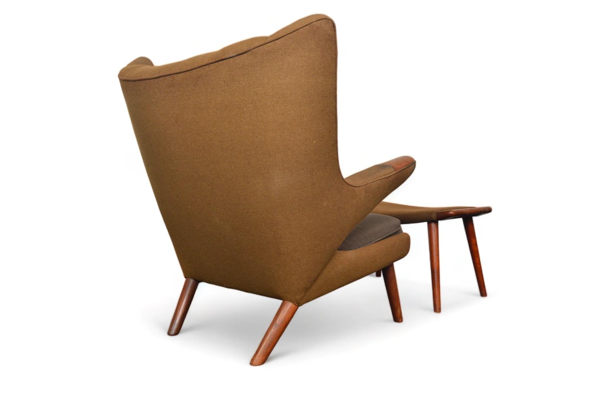 Hans Wegner Ap19 Papa Bear Chair + Ottoman For Sale 3