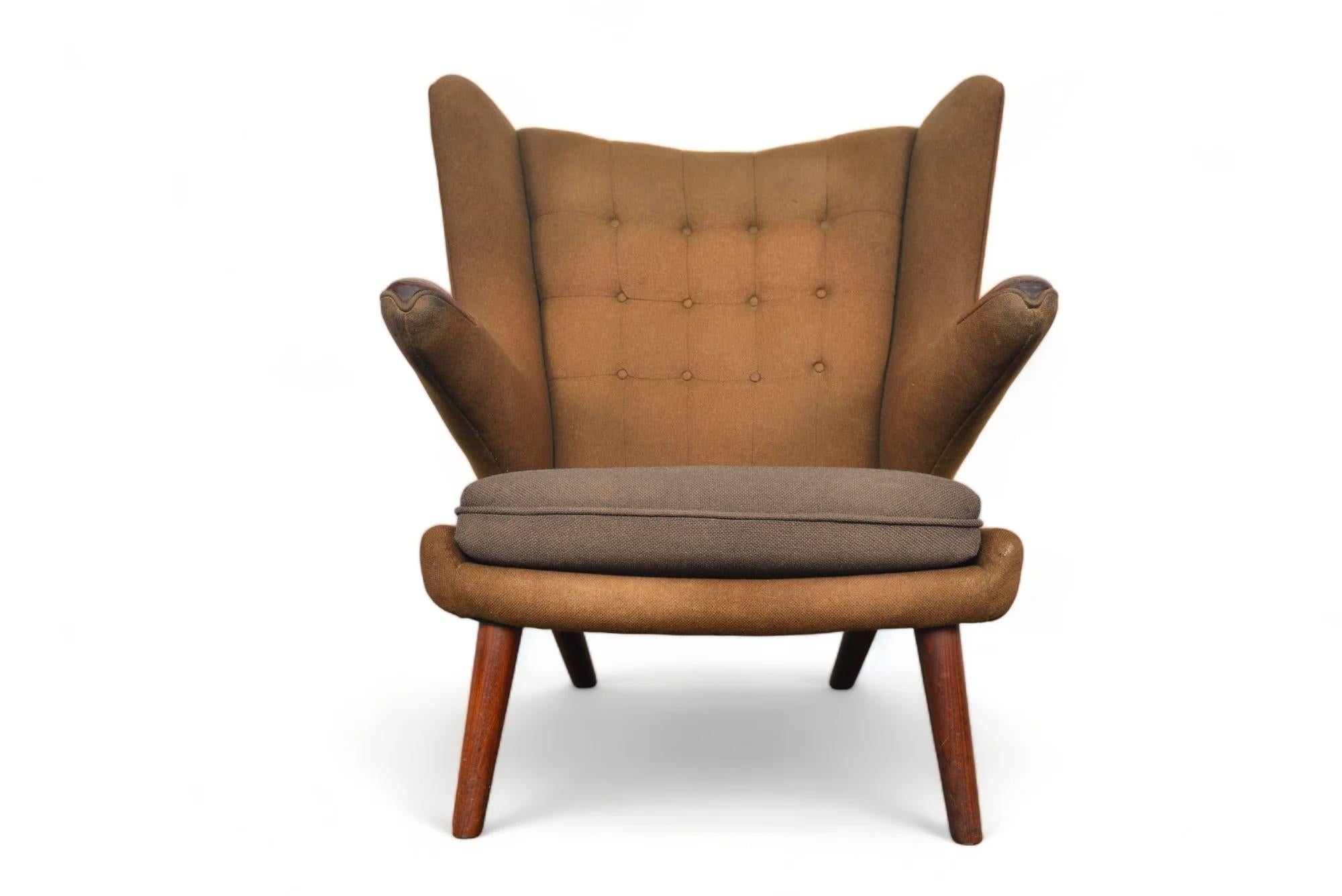 Hans Wegner Ap19 Papa Bear Chair + Ottoman For Sale 5