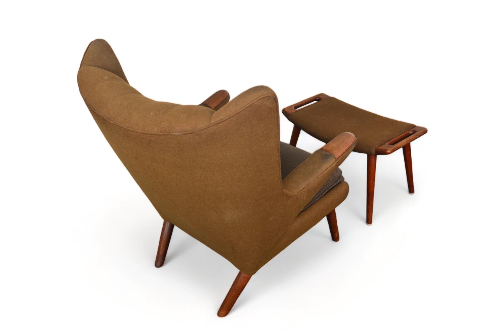 Hans Wegner Ap19 Papa Bear Chair + Ottoman For Sale 2