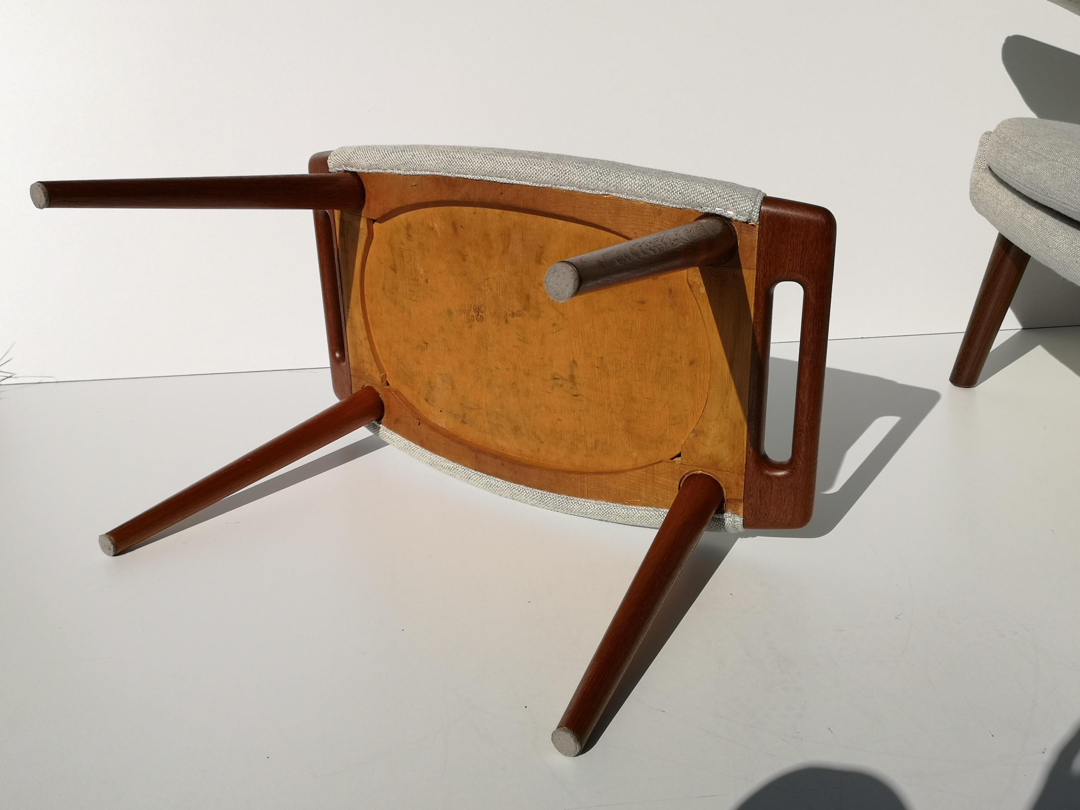Brass SALE! Hans Wegner AP69 Mega Papa Bear Chair and Ottoman / Stool in Teak For Sale