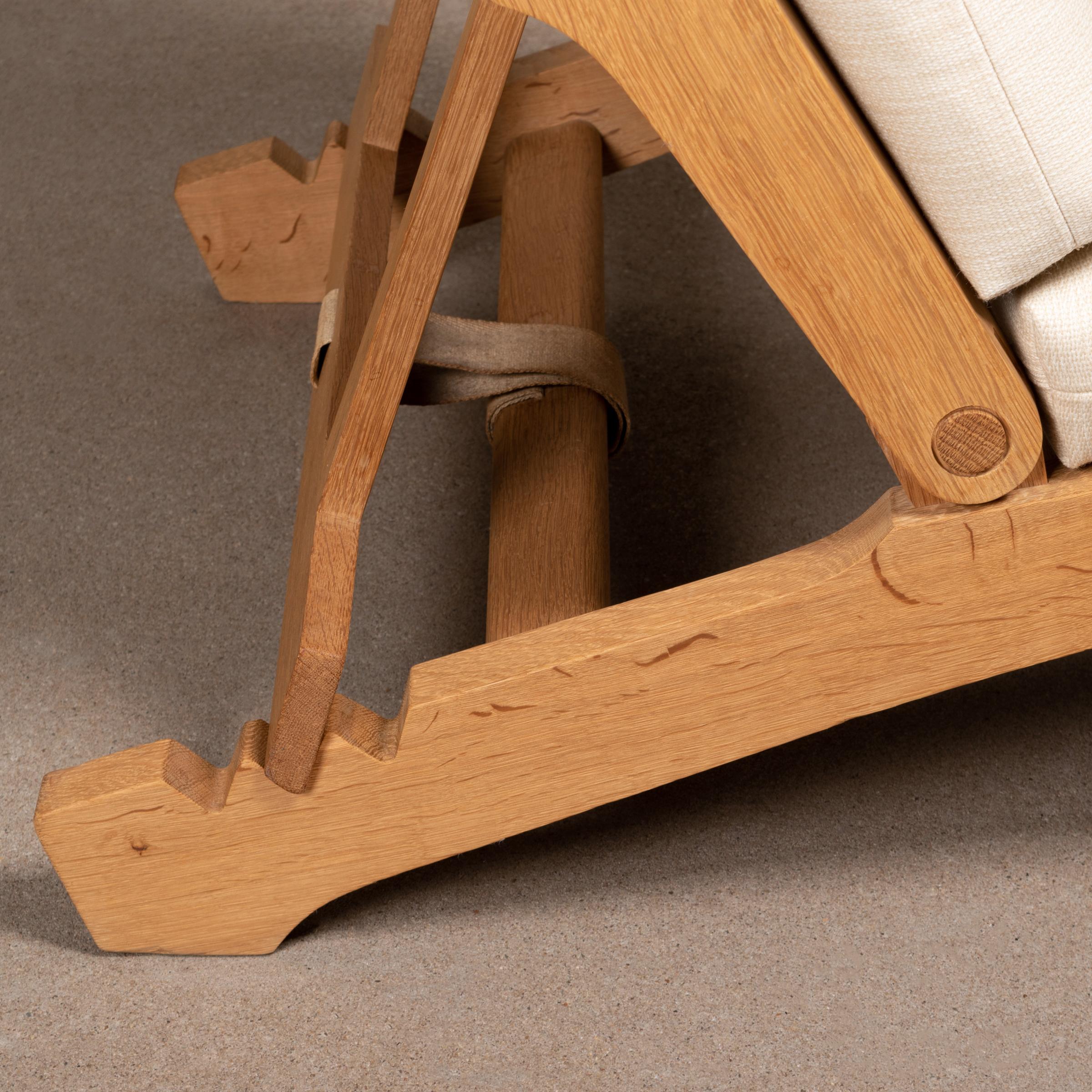 Hans Wegner Ap71 Lounge Chair Oak Frame and Beige Wool for AP Stolen, Denmark 12