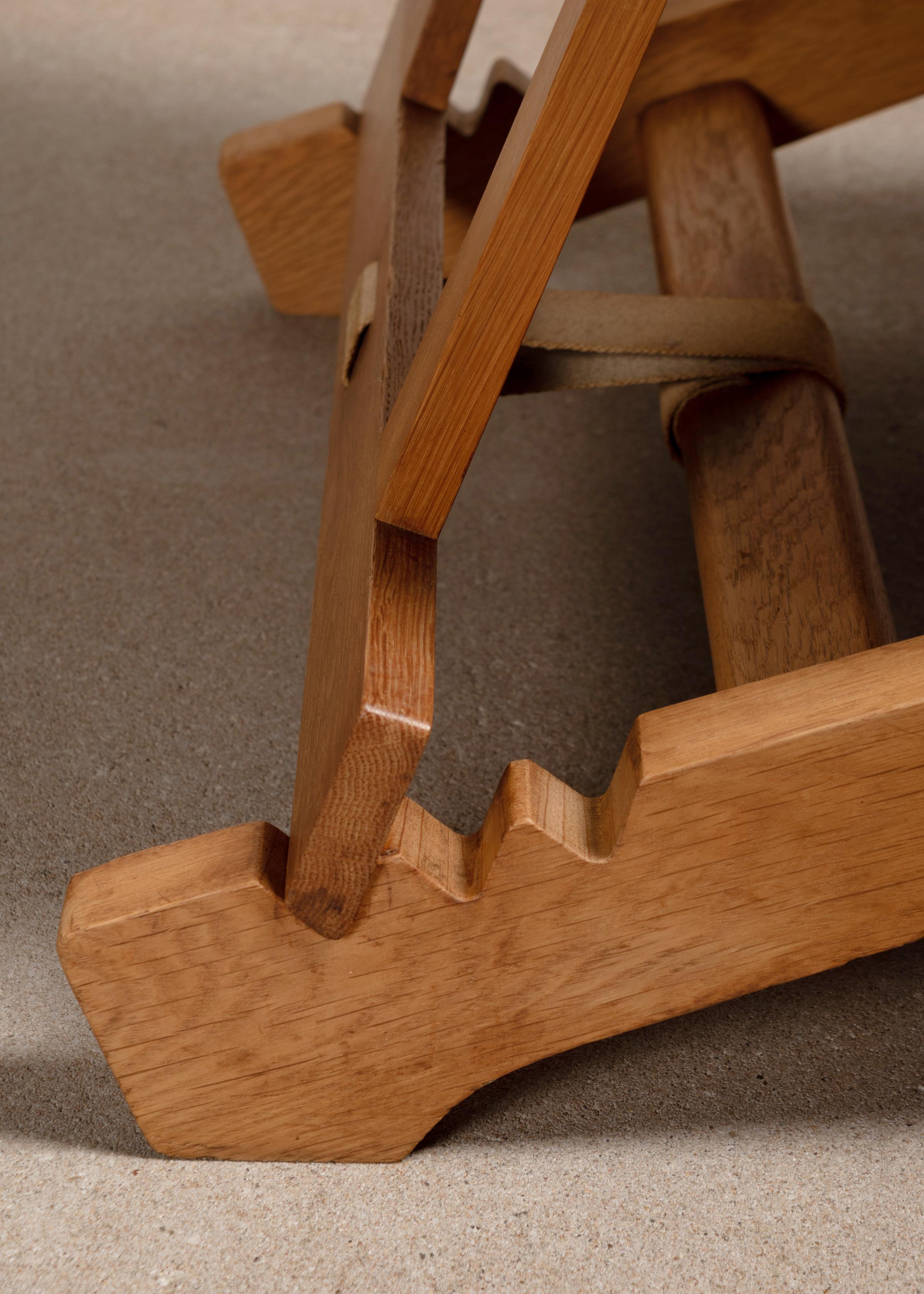 Hans Wegner Ap71 Lounge Chairs Oak Frame and Canvas, AP Stolen (for Shawn, CA) 3