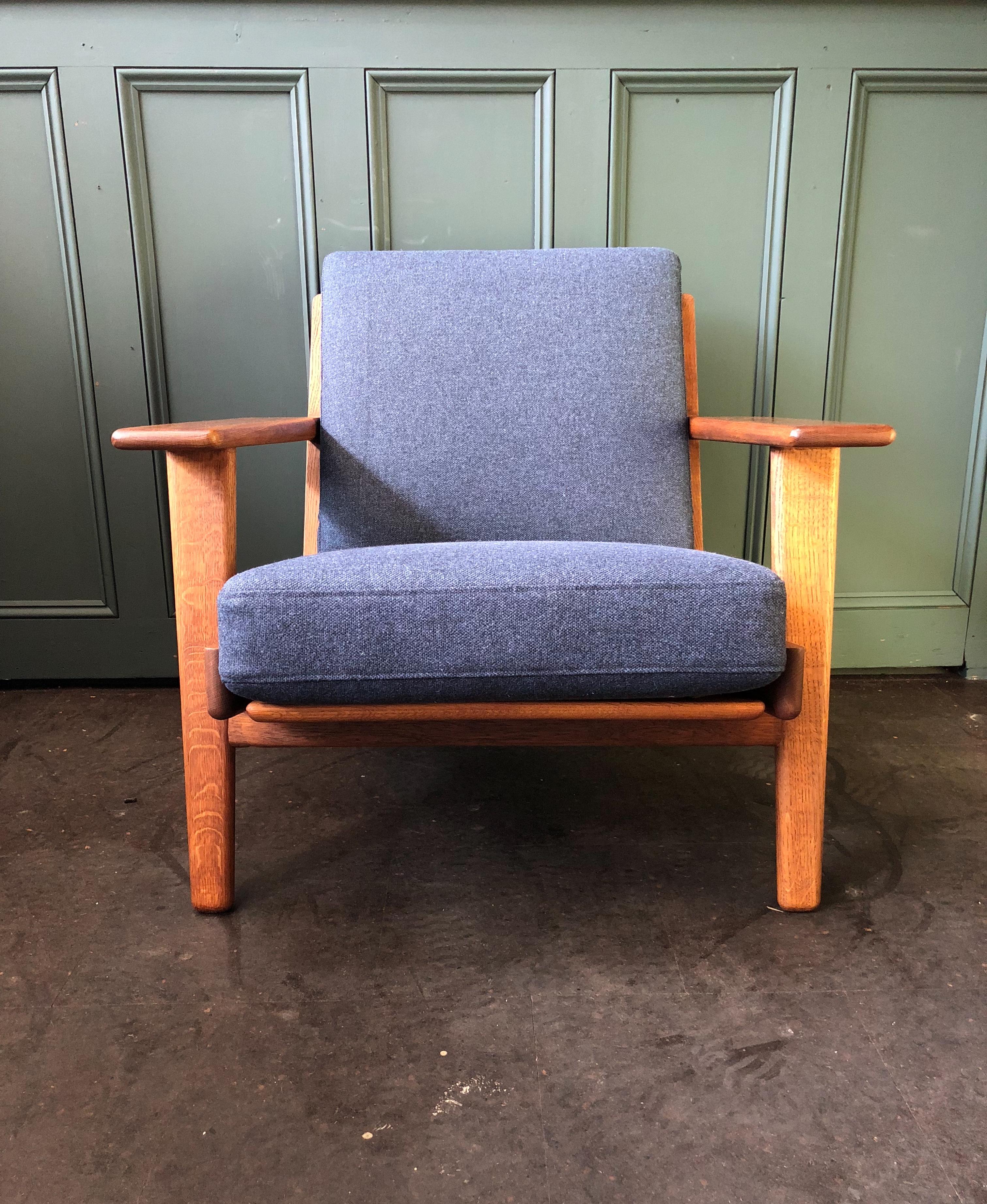 Hans Wegner Armchair, ge290, 1950s, Fully Refurbished and Reupholstered 1