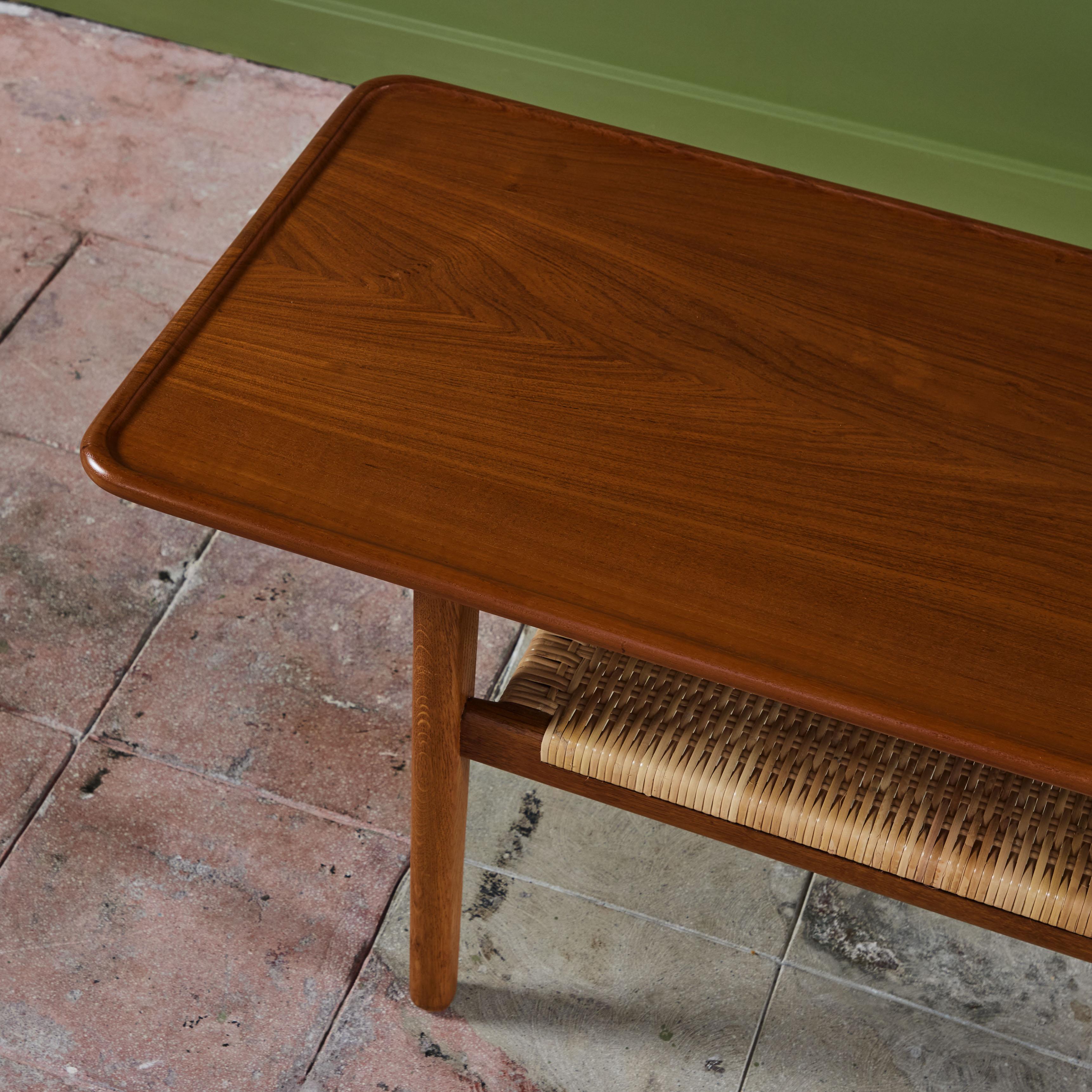 Hans Wegner AT-10 Coffee Table with Cane Shelf for Andreas Tuck For Sale 4