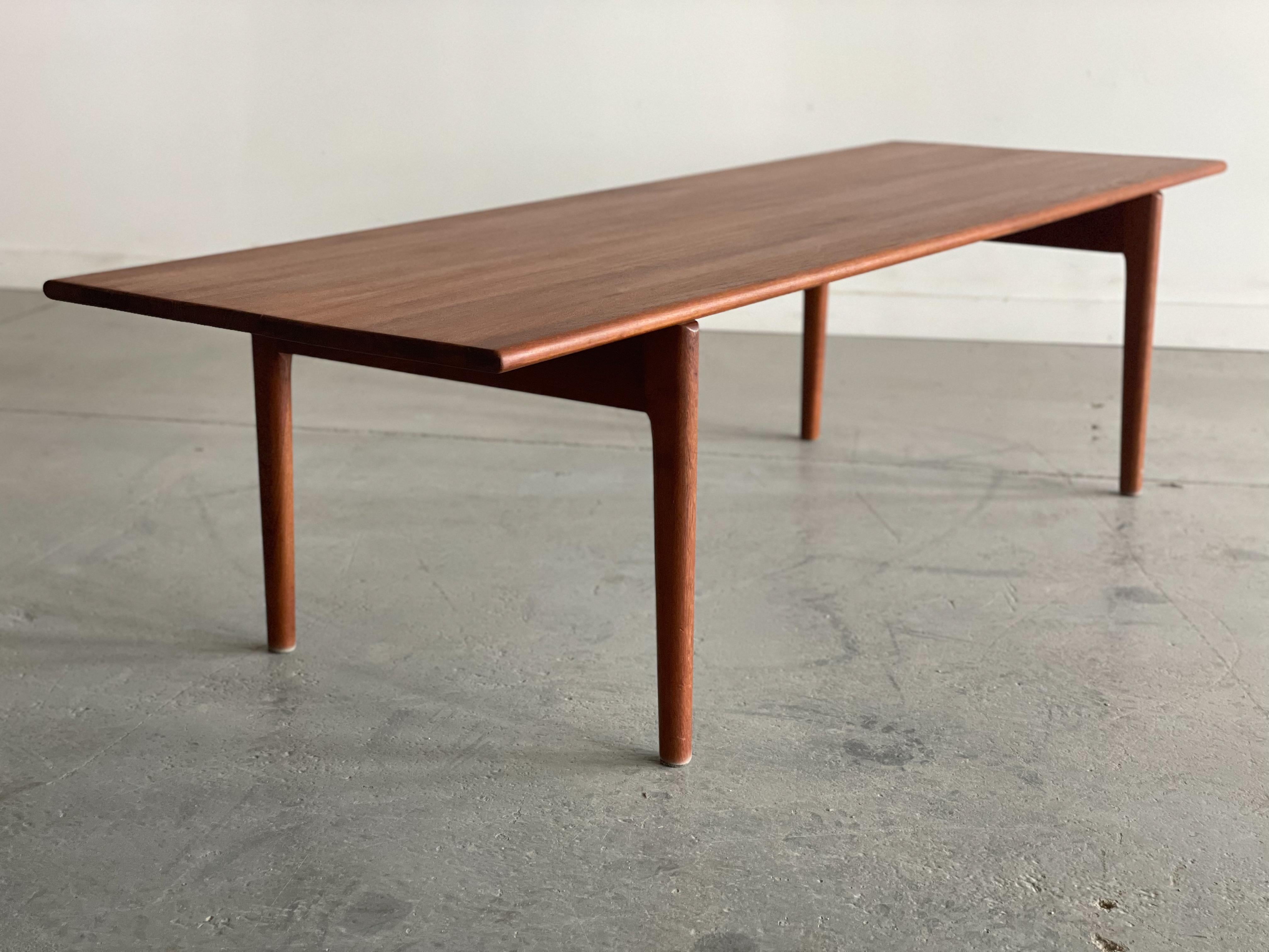 Mid-20th Century Hans Wegner AT-15 Solid Teak Coffee Table for Andreas Tuck For Sale