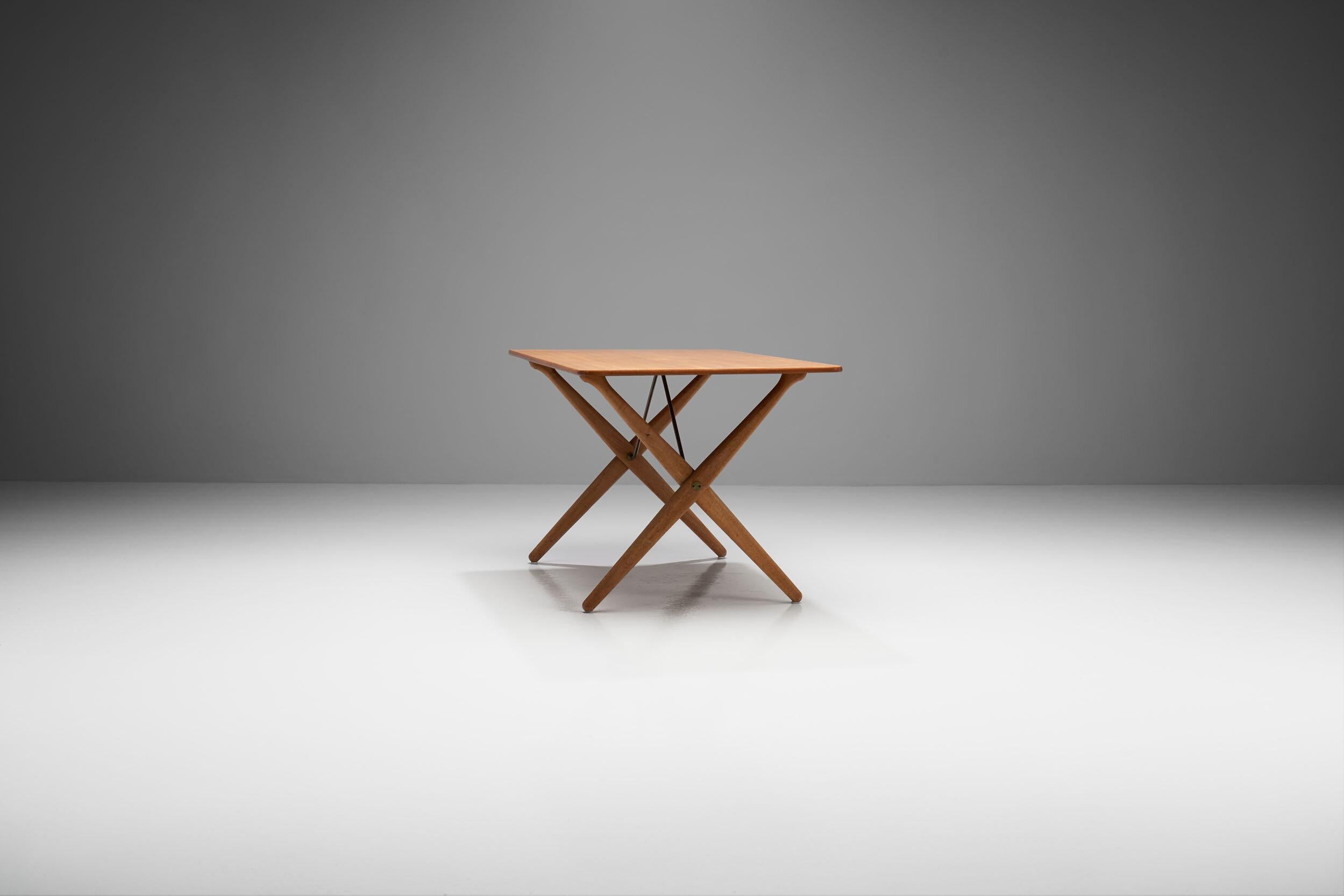 Mid-Century Modern Hans Wegner 'AT 308' Oak Coffee Table with Cross-Leg Frame, Denmark, 1950s