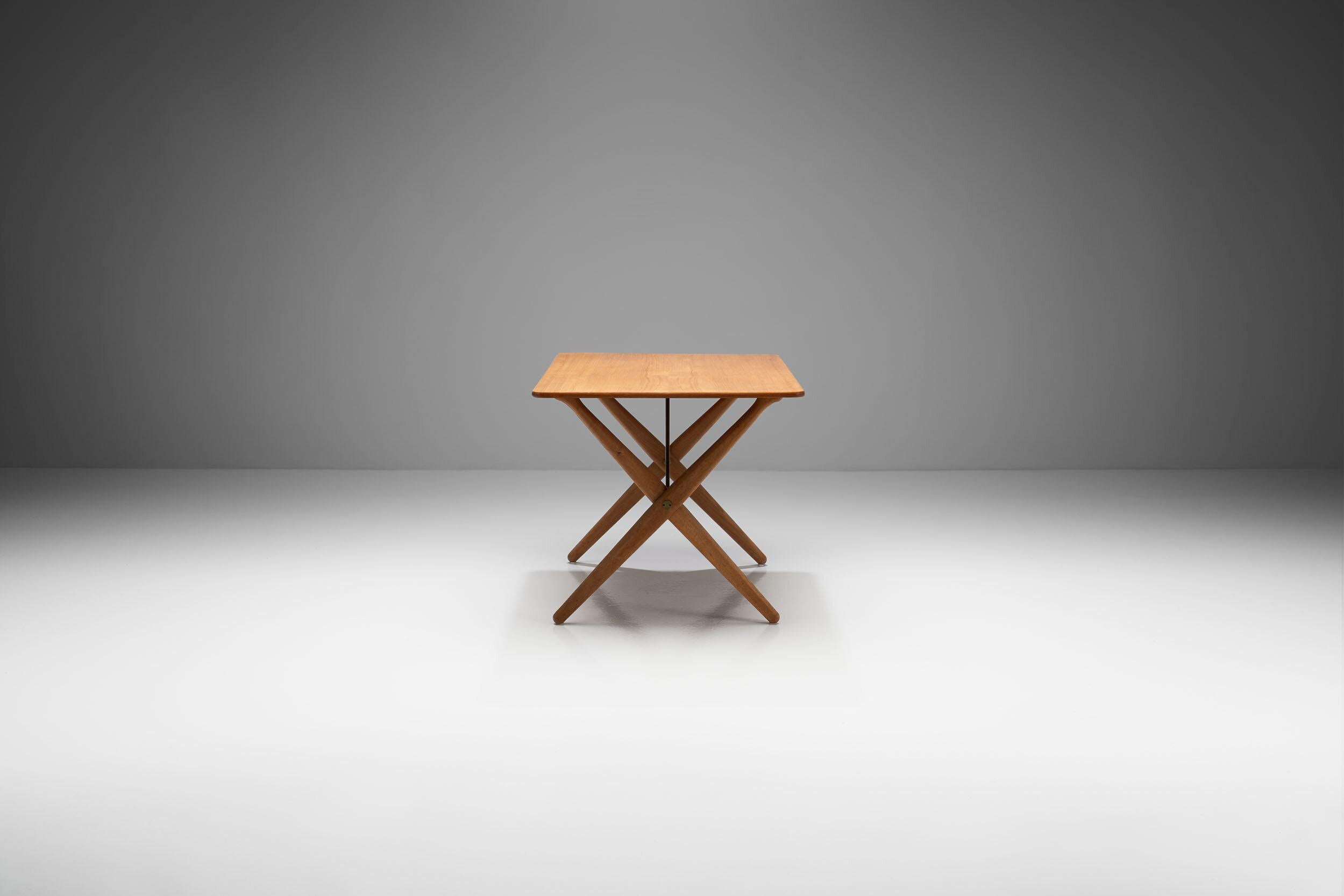 Danish Hans Wegner 'AT 308' Oak Coffee Table with Cross-Leg Frame, Denmark, 1950s
