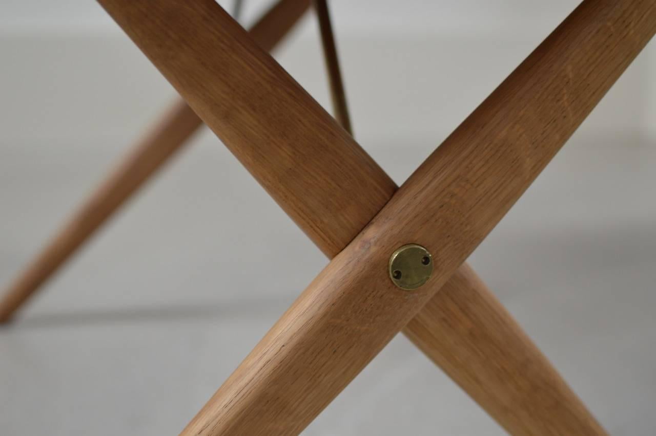 Mid-20th Century Hans Wegner AT 308 Table with Brass Stretchers by Andreas Tuck