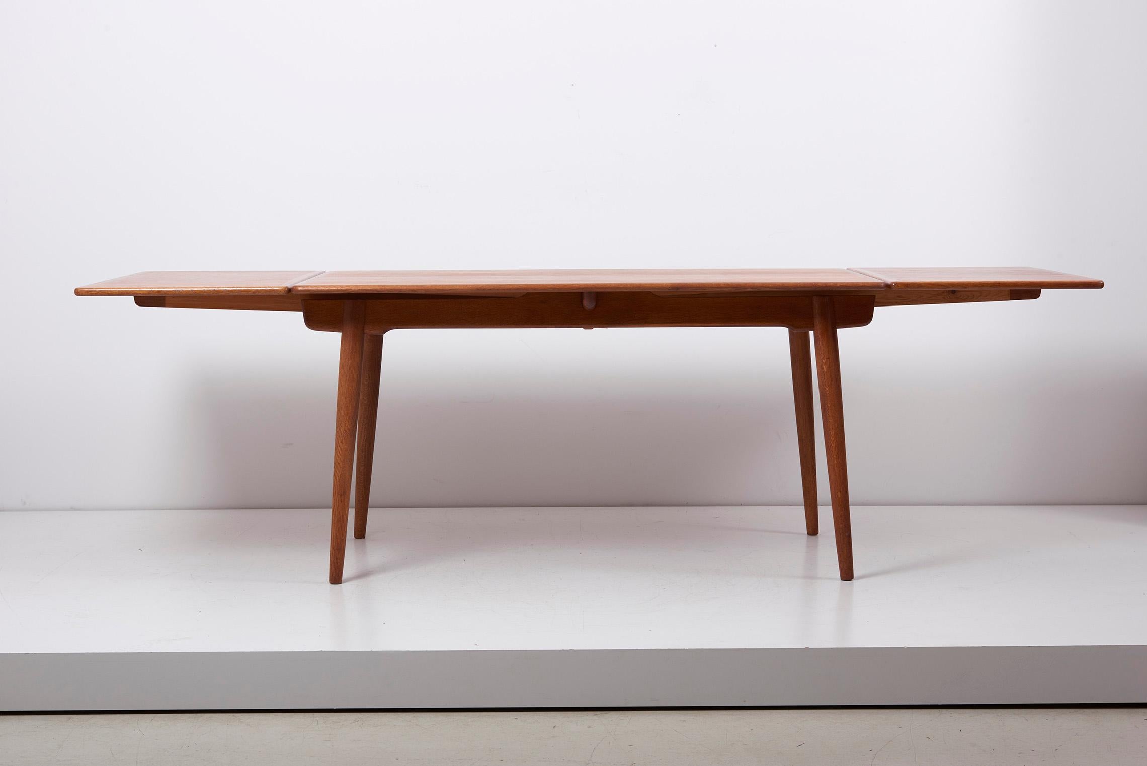 Mid-20th Century Hans Wegner AT-312 Dining Table in Oak for Andreas Tuck, Denmark, 1950s