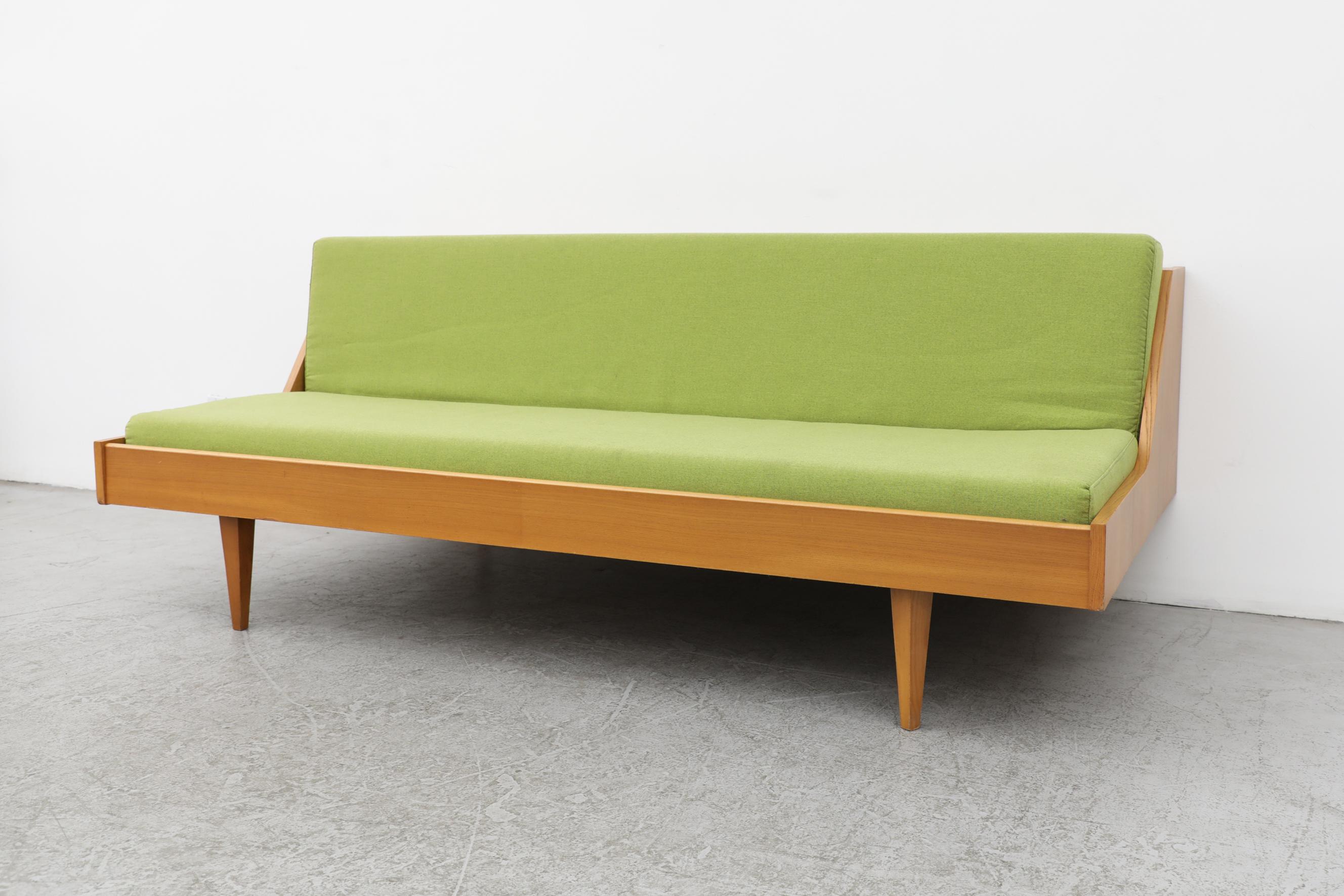 Mid-Century Modern Hans Wegner 'attr' Model GE 258 for Getama Sleeper Sofa With Green Upholstery