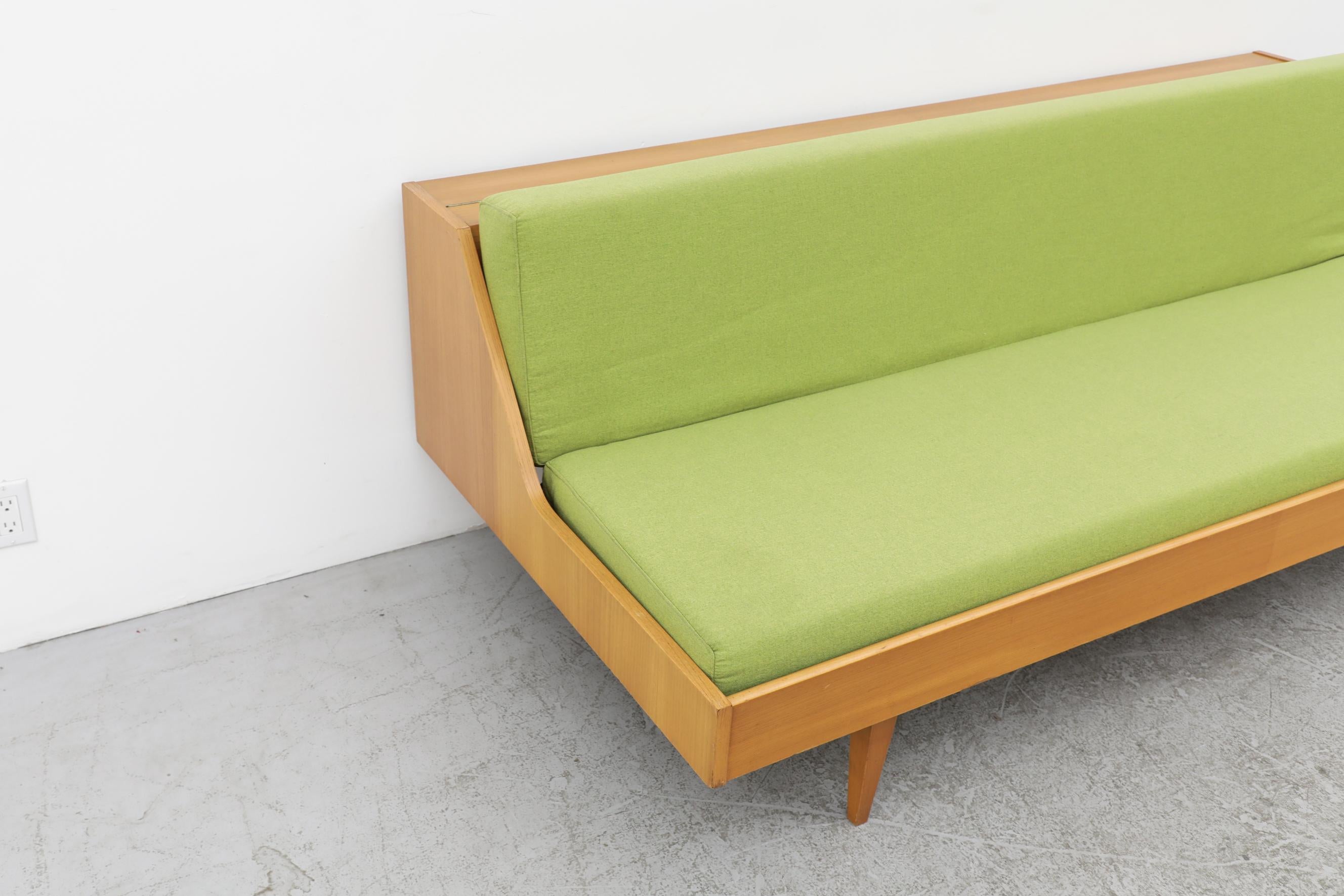 Dutch Hans Wegner 'attr' Model GE 258 for Getama Sleeper Sofa With Green Upholstery