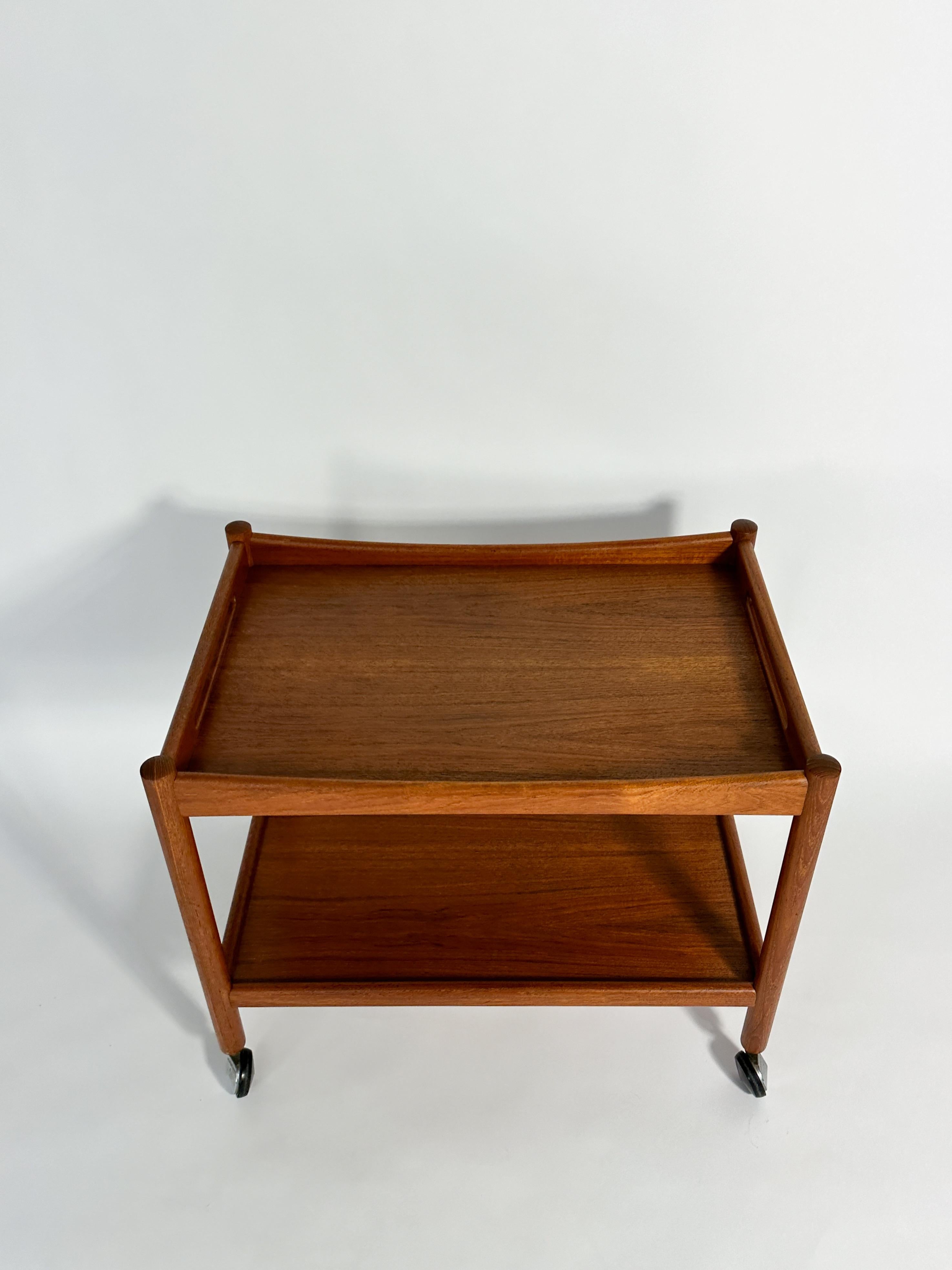 Danish Hans Wegner Bar Cart Teak AT45 Andreas Tuck Denmark 1960s