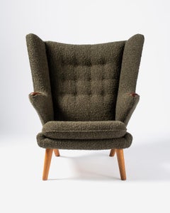 Hans Wegner Boucle, Teak & Oak Papa Bear Chair 1950s