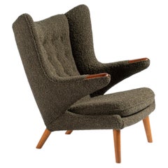 Hans Wegner Boucle, Teak & Oak Papa Bear Chair 1950s