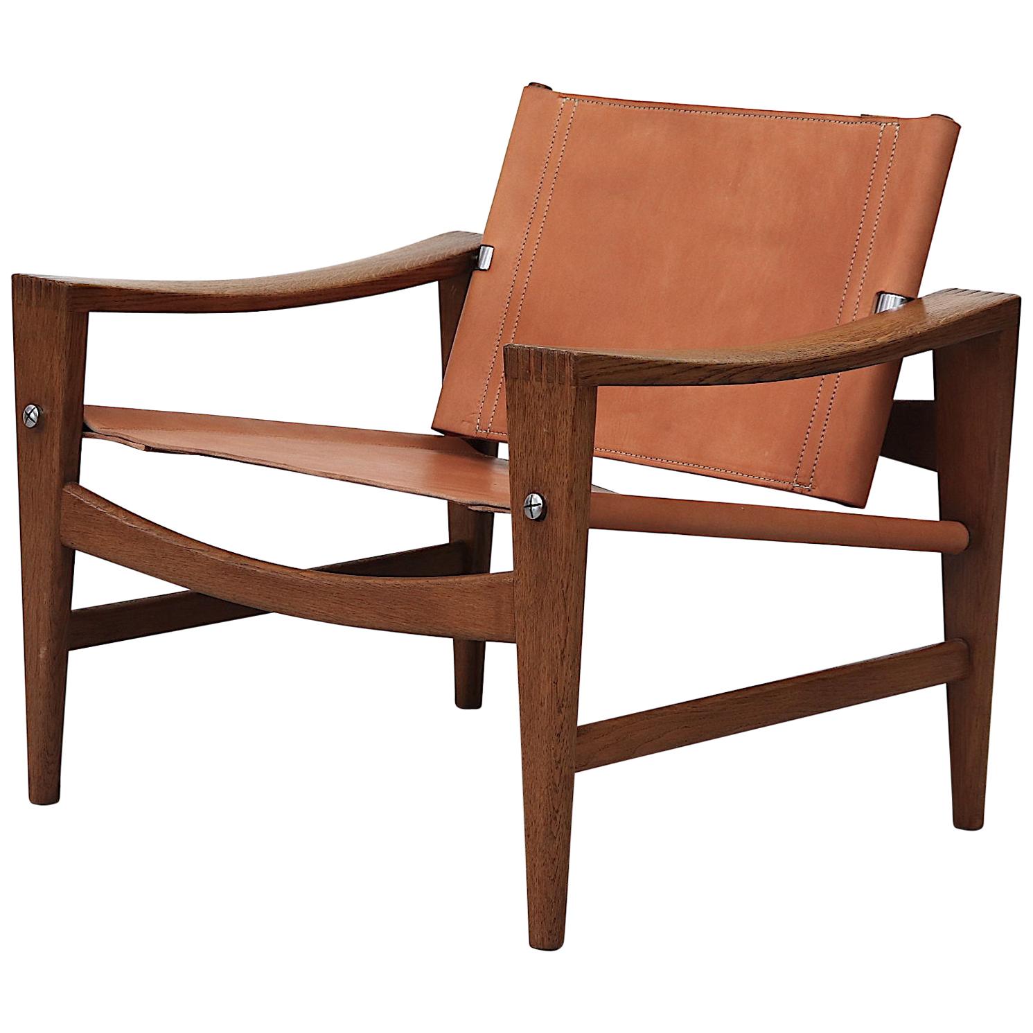 Hans Wegner "Bukkestolen" Solid Oak Safari Lounge Chair