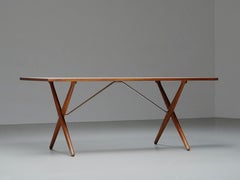Hans Wegner by Andreas Tuck Dining Table 303 in Oak and Metal, Denmark, 1950's