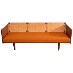 Hans Wegner Cane-Backed Teak Sofa/Daybed for GETAMA