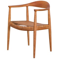 Hans Wegner Esszimmerstuhl aus Schilfrohr