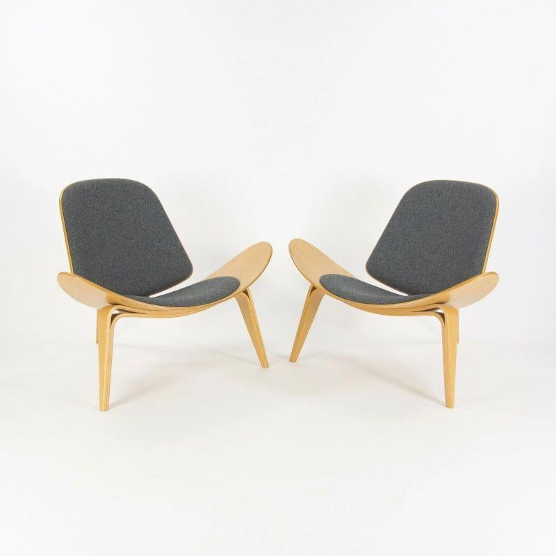 Hans Wegner Carl Hansen Denmark CH07 Shell Lounge Chairs Lacquered Oak 5