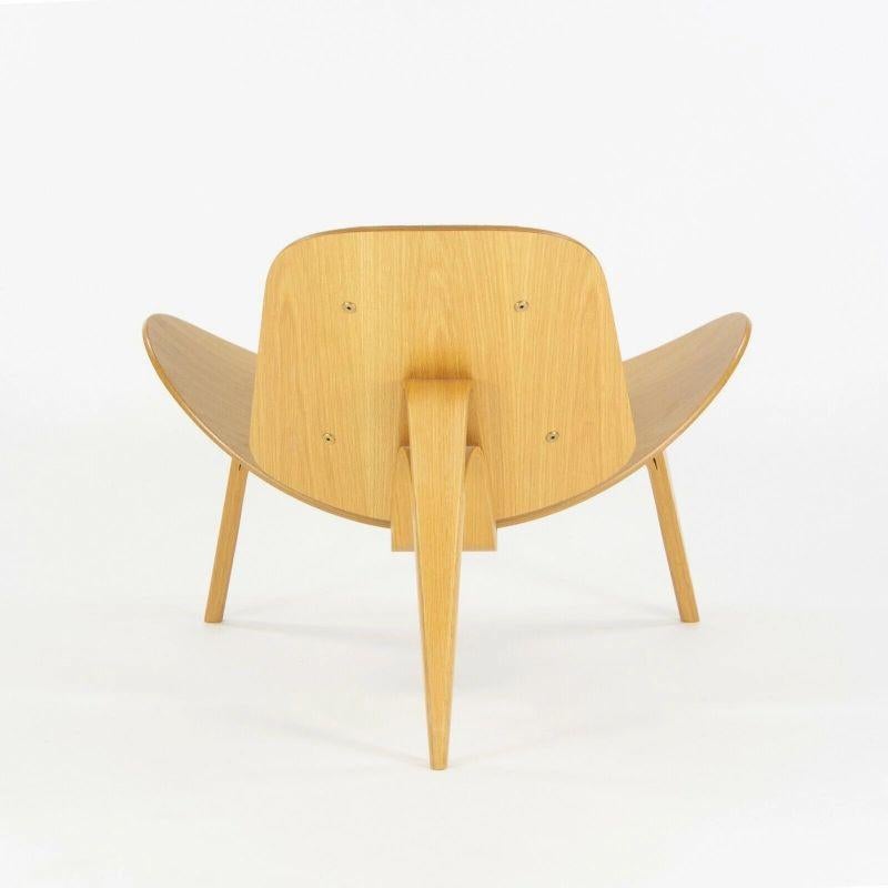 Mid-20th Century Hans Wegner Carl Hansen Denmark CH07 Shell Lounge Chairs Lacquered Oak