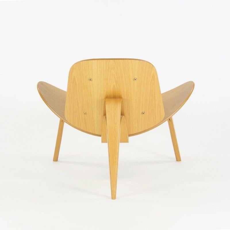 Mid-20th Century Hans Wegner Carl Hansen Denmark CH07 Shell Lounge Chairs Lacquered Oak