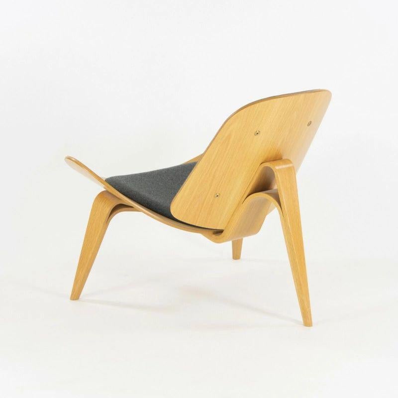 Fabric Hans Wegner Carl Hansen Denmark CH07 Shell Lounge Chairs Lacquered Oak