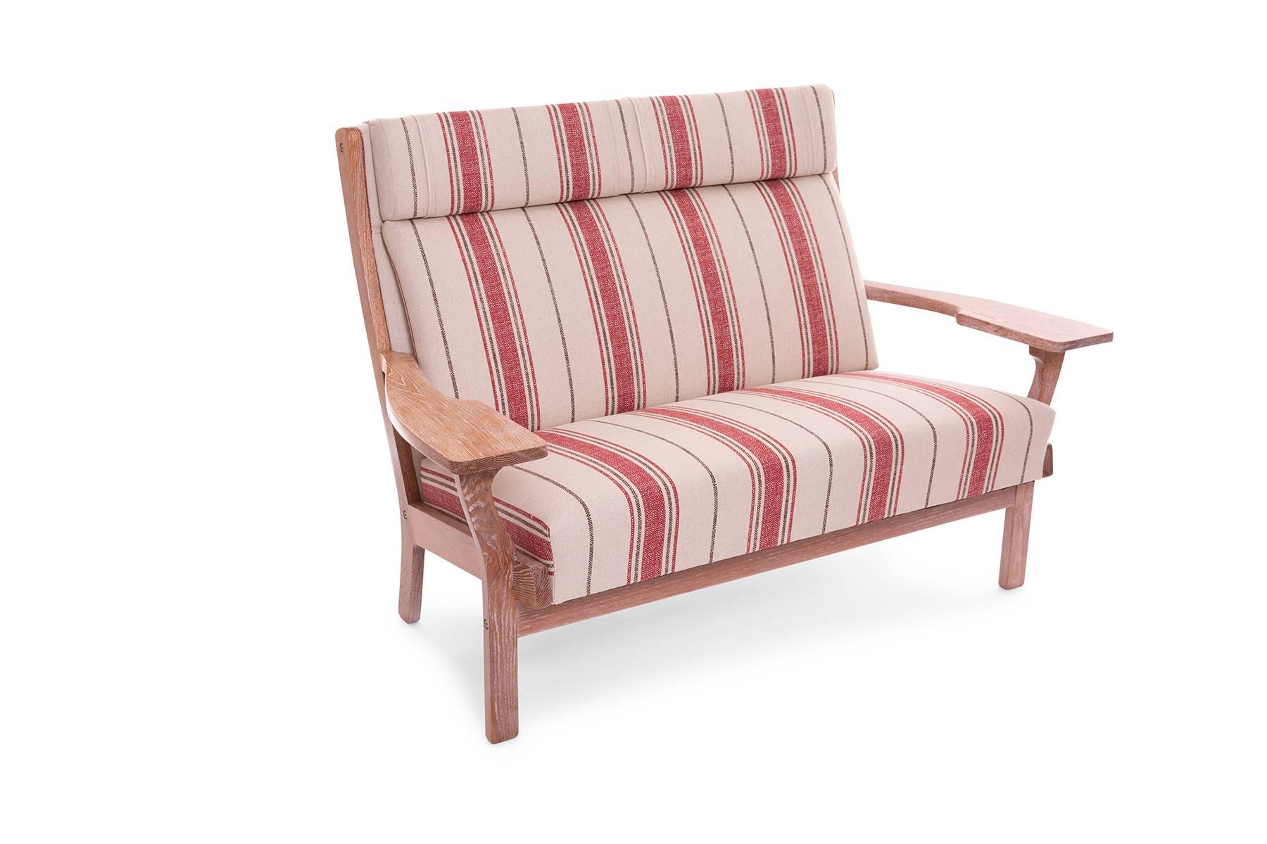 Danish Striped 1960's Sofa by Hans J. Wegner for GETAMA 