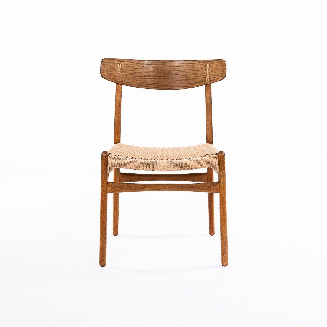 Mid-Century Modern Hans Wegner CH 23 Chairs in Oak and Papercord, Denmark 1950s, Set of 6
