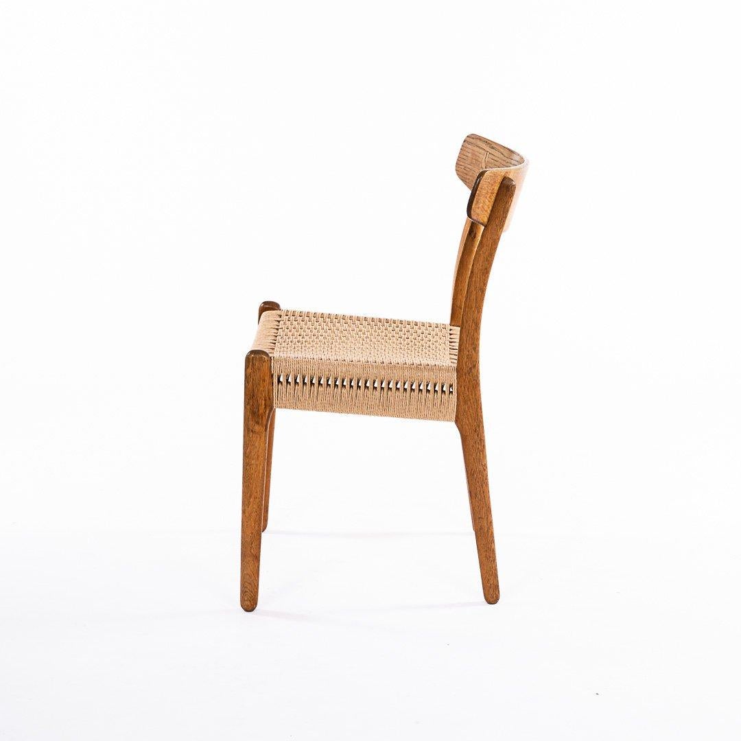 Danish Hans Wegner CH 23 Chairs in Oak and Papercord, Denmark 1950s, Set of 6