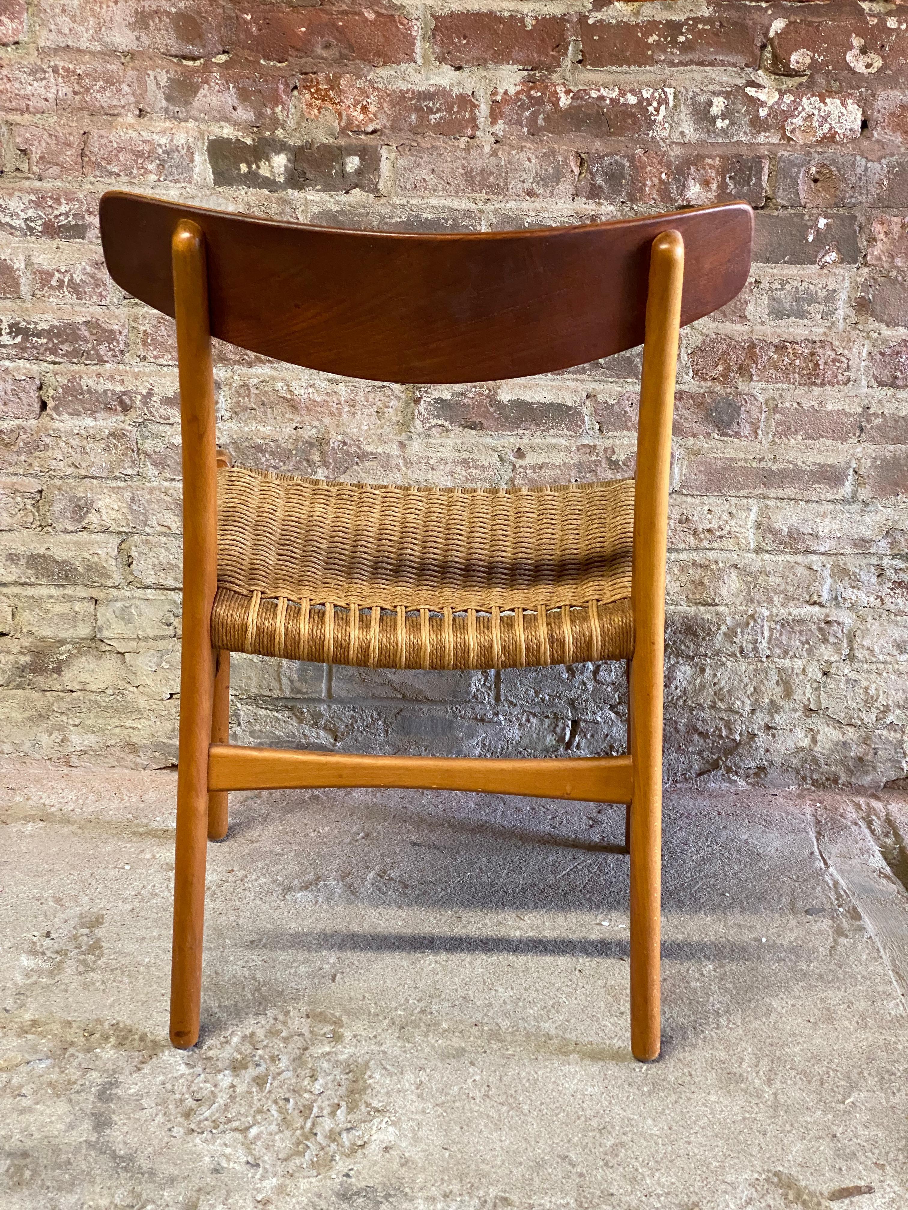 Papercord Hans Wegner CH-23 Teak and Beech Dining Chairs, Set of 8