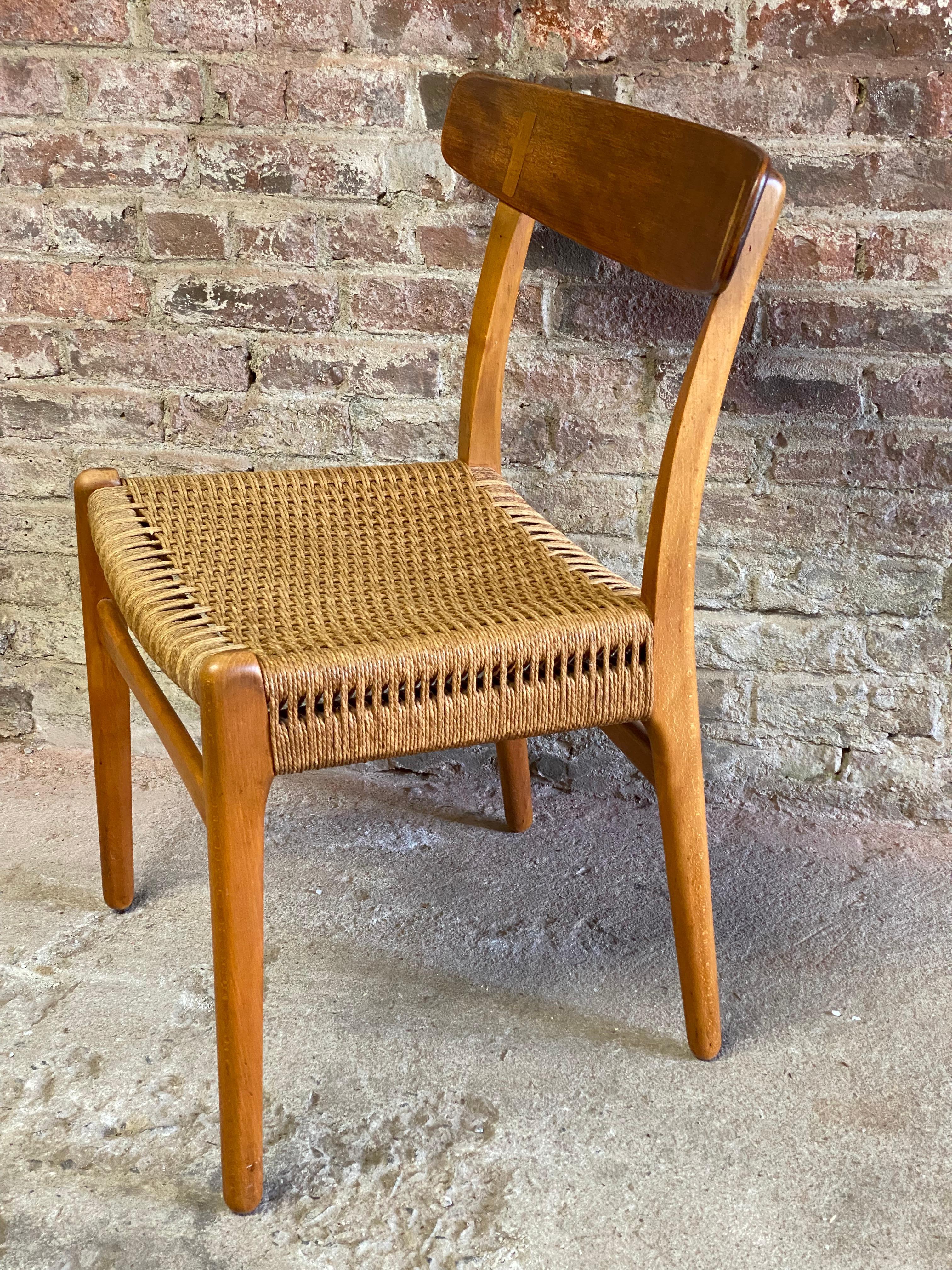 Hans Wegner CH-23 Teak and Beech Dining Chairs, Set of 8 1