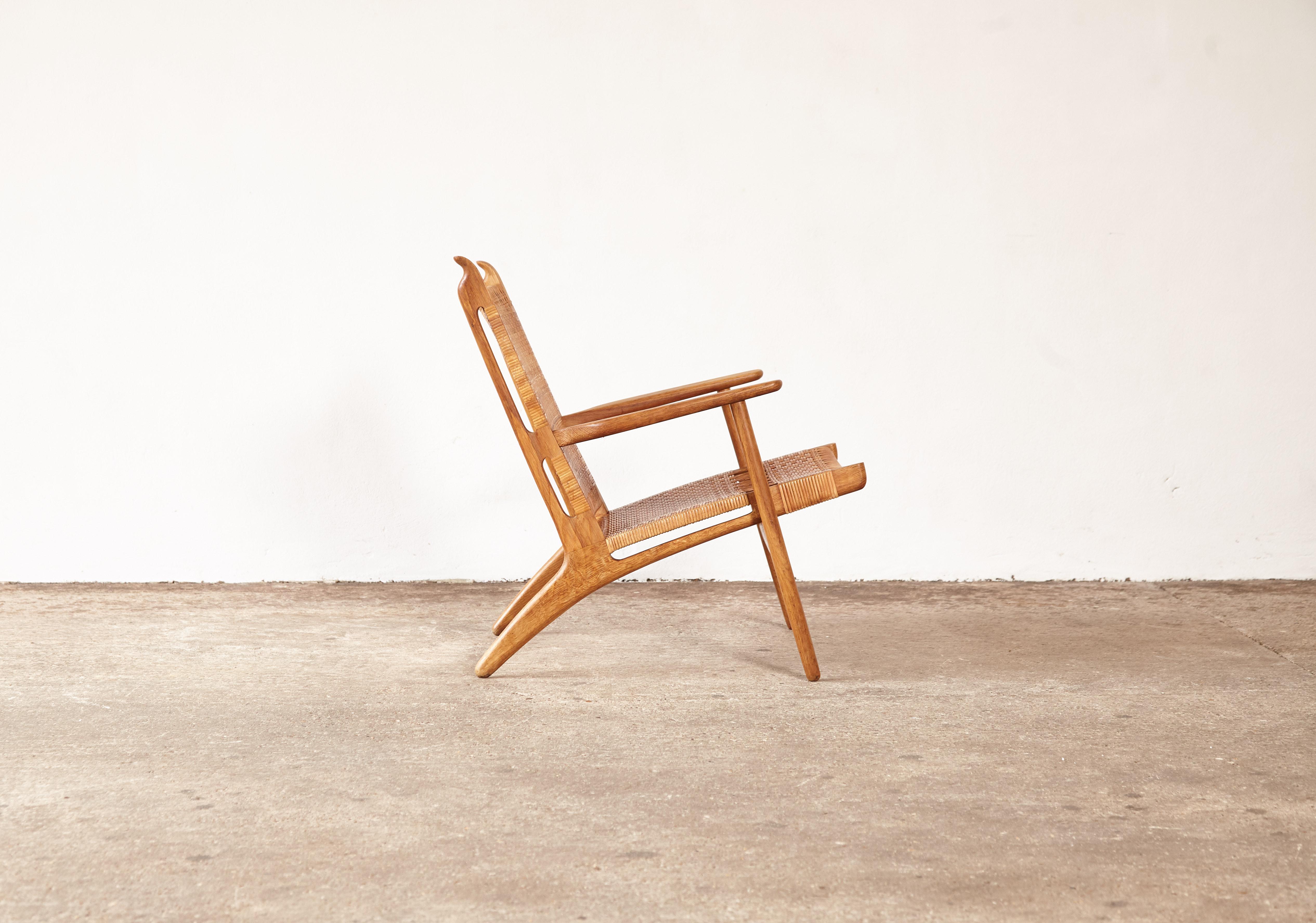 Rattan Hans Wegner CH-27 Chair, Carl Hansen & Son, Denmark, 1950s