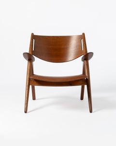 Hans Wegner CH-28 Oak & Leather Sawbuck Chair, 1951