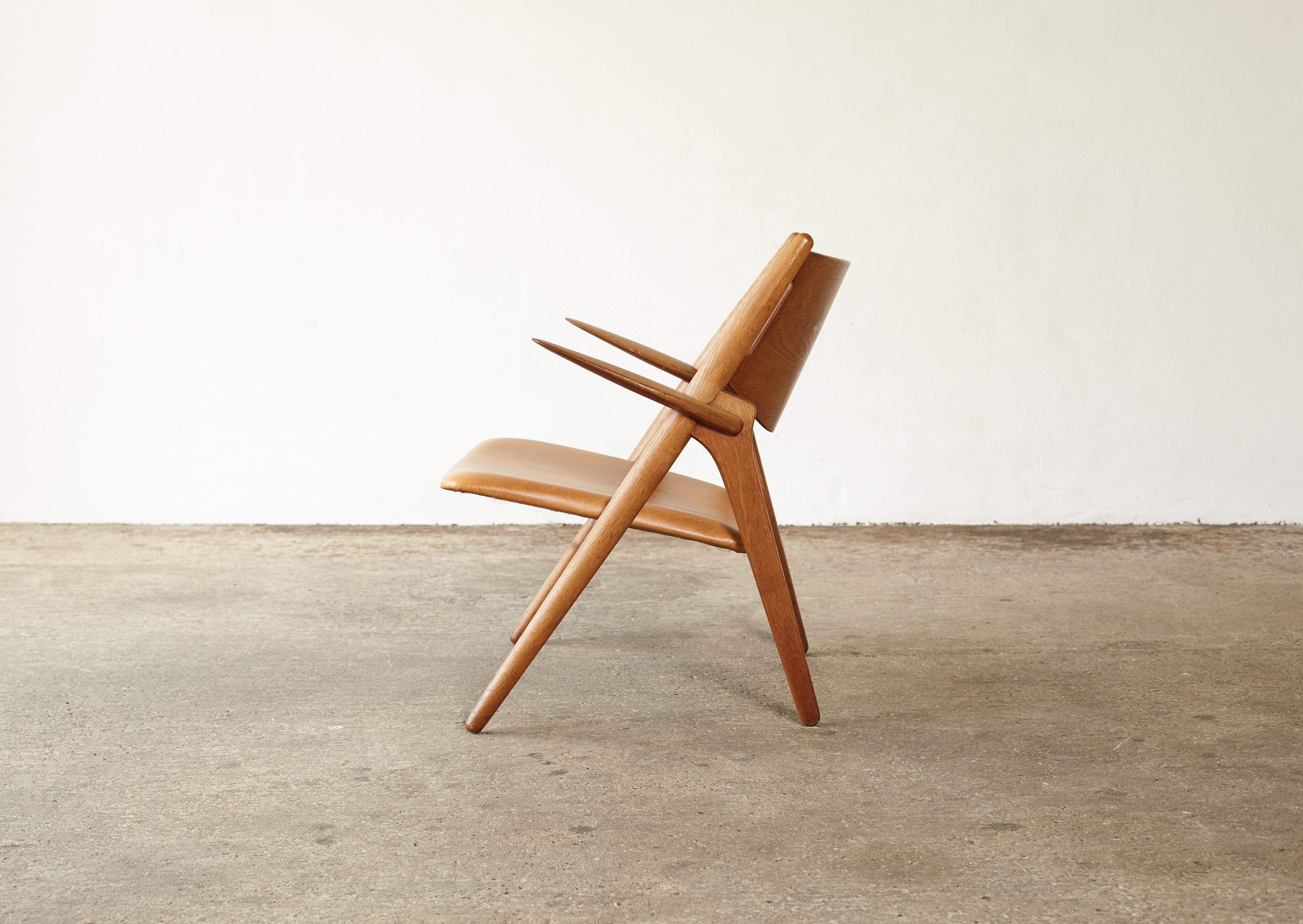 Hans Wegner CH-28 Oak Sawbuck Armchair, 1950s, Denmark 1