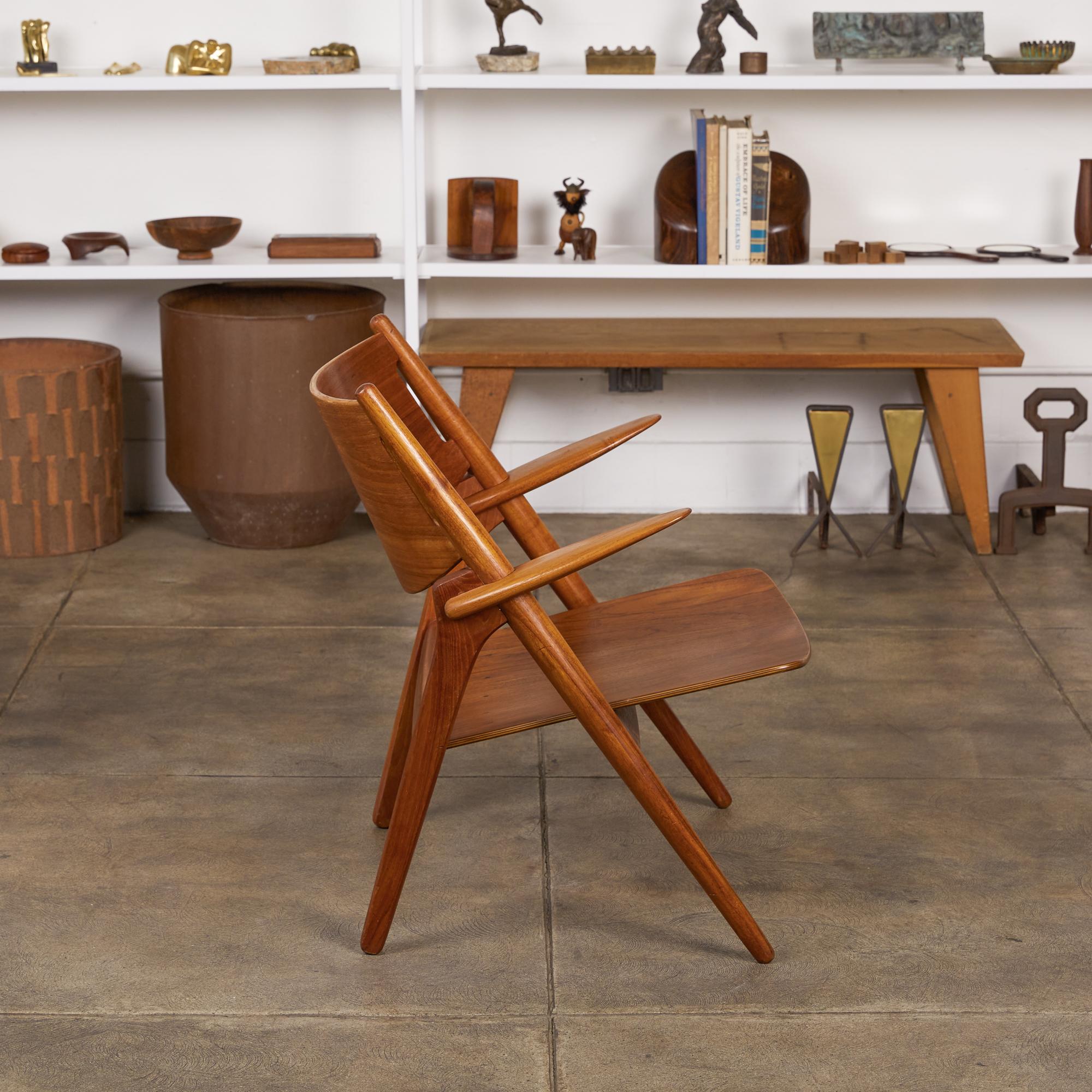 Mid-Century Modern Hans Wegner CH-28 Sawbuck Lounge Chair