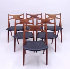Hans Wegner, CH-29 Sawbuck Chairs for Carl Hansen & Son, 1950s, Set of 6