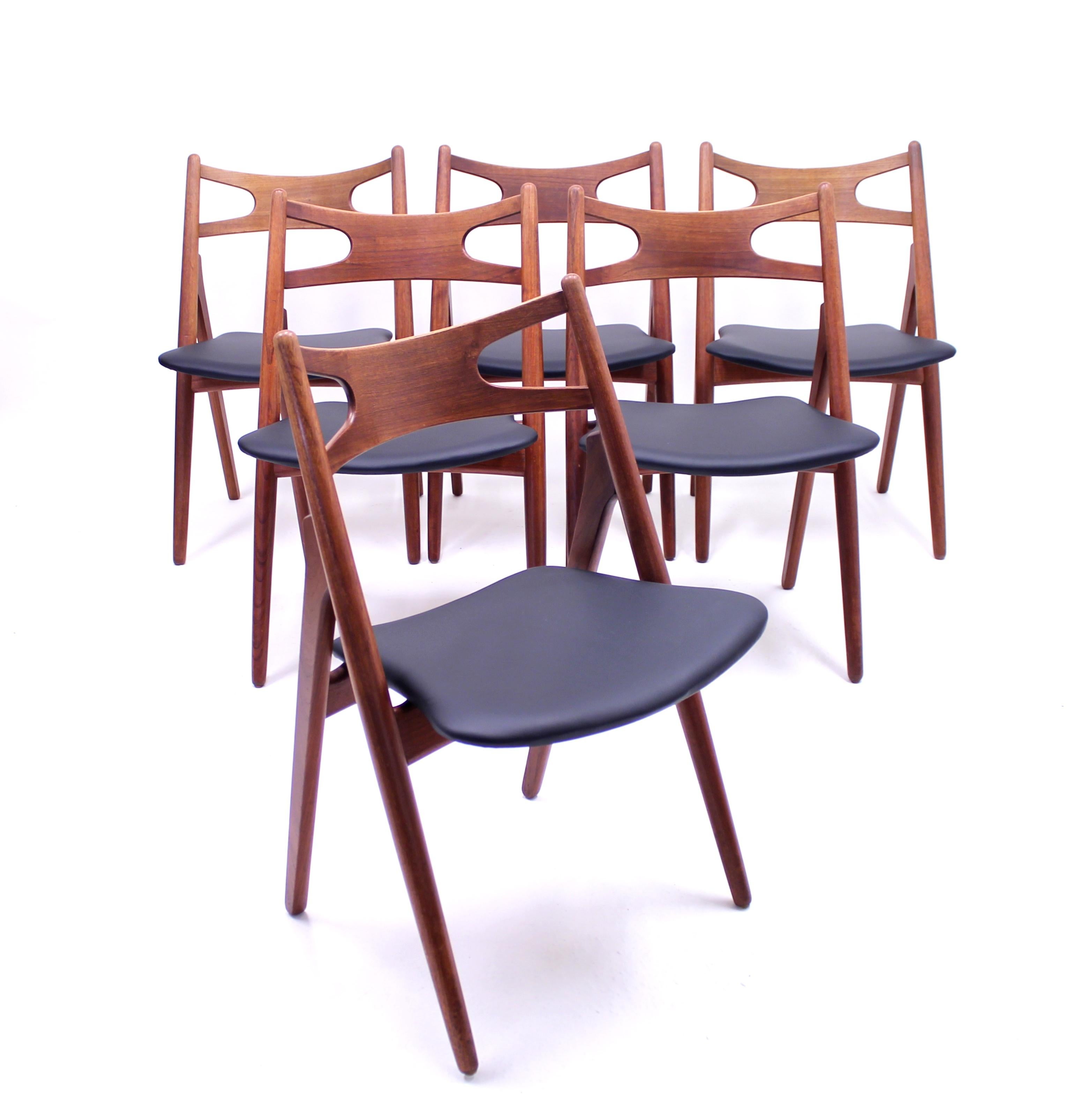 20th Century Hans Wegner, CH-29 Sawbuck Chairs for Carl Hansen & Son, 1950s, Set of 6