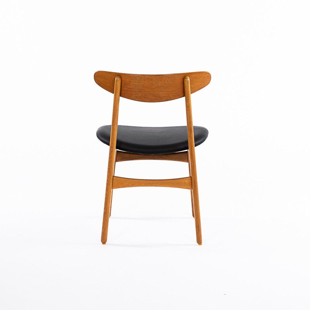 Mid-Century Modern Hans Wegner CH 30 Chairs in Teak, Oak and Leather, Denmark 1950s, Set of 6