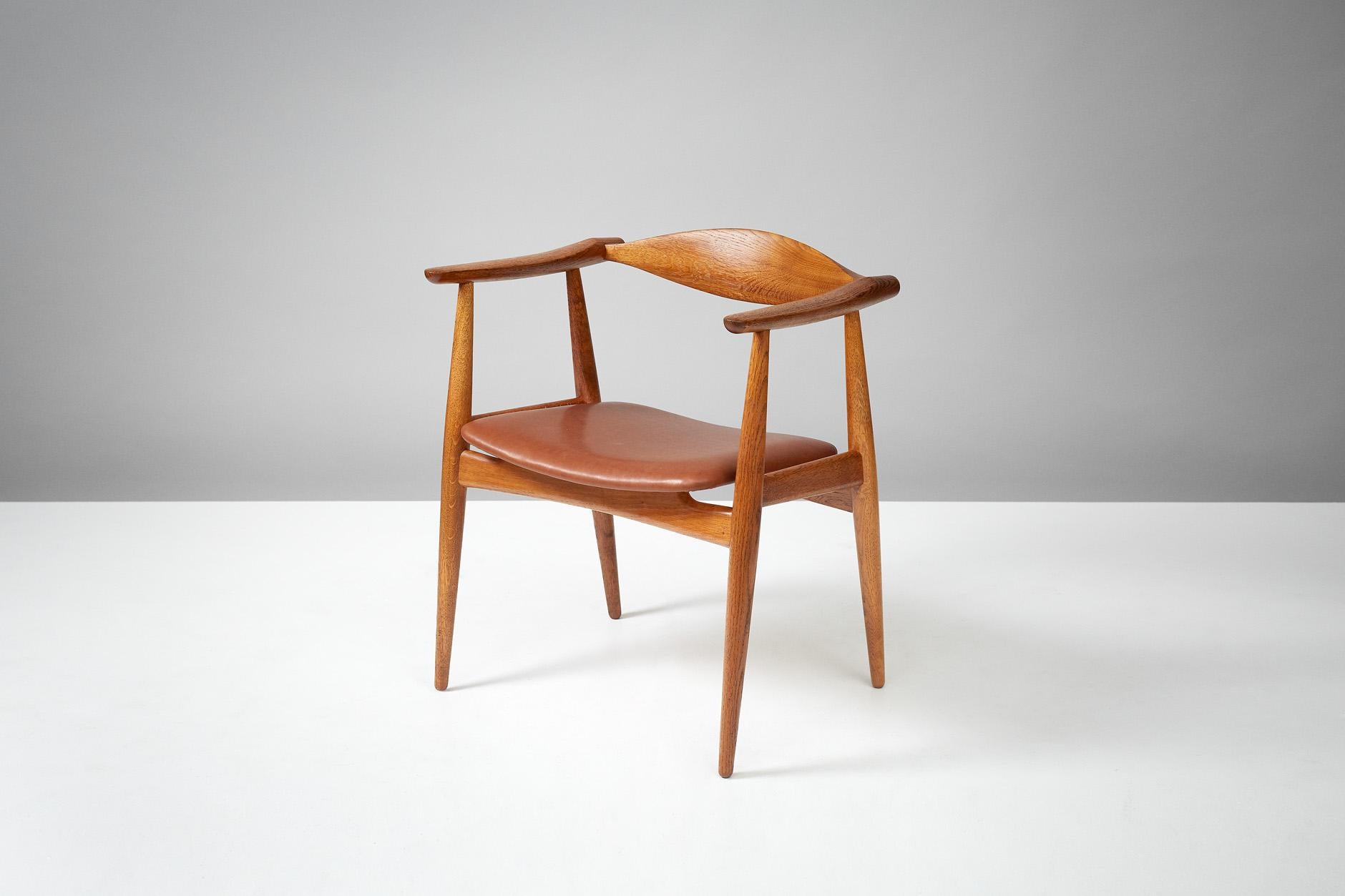 Scandinave moderne Fauteuil en chêne CH-35 de Hans Wegner, 1959 en vente