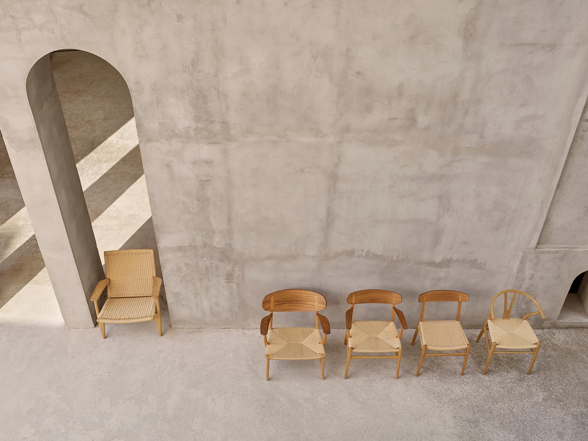 Contemporary Hans Wegner 'CH22' Chair in Black Painted Oak for Carl Hansen & Son For Sale