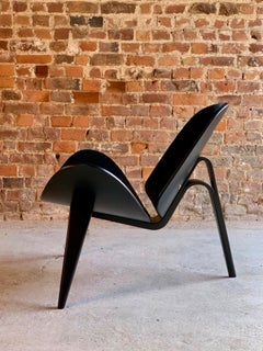 Hans Wegner CH07 Black Shell Chair Carl Hansen & Son, Denmark, Midcentury Danish