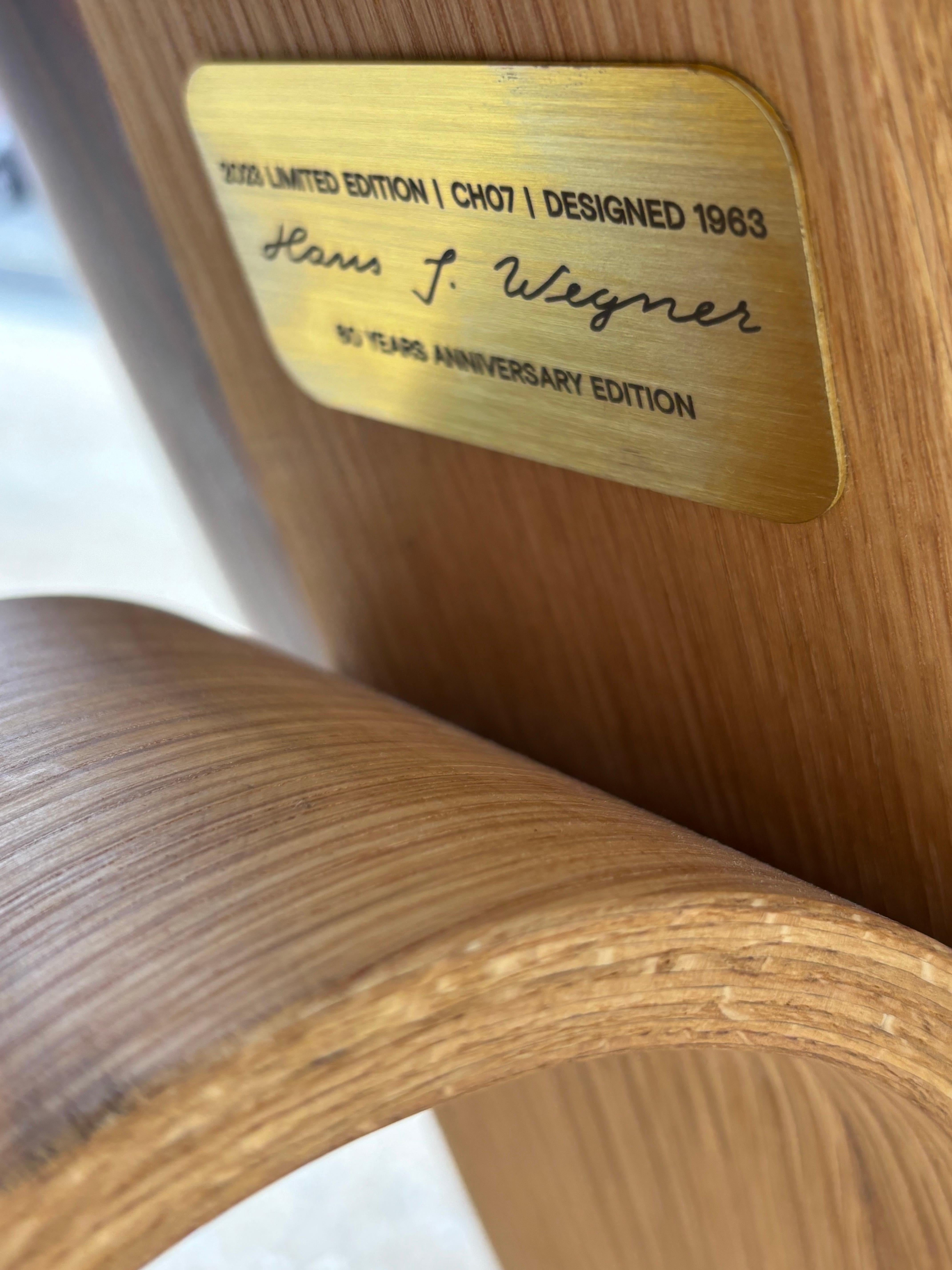 Danese Hans Wegner CH07 J60P Sedia Anniversary Shell in palissandro per Hansen in vendita