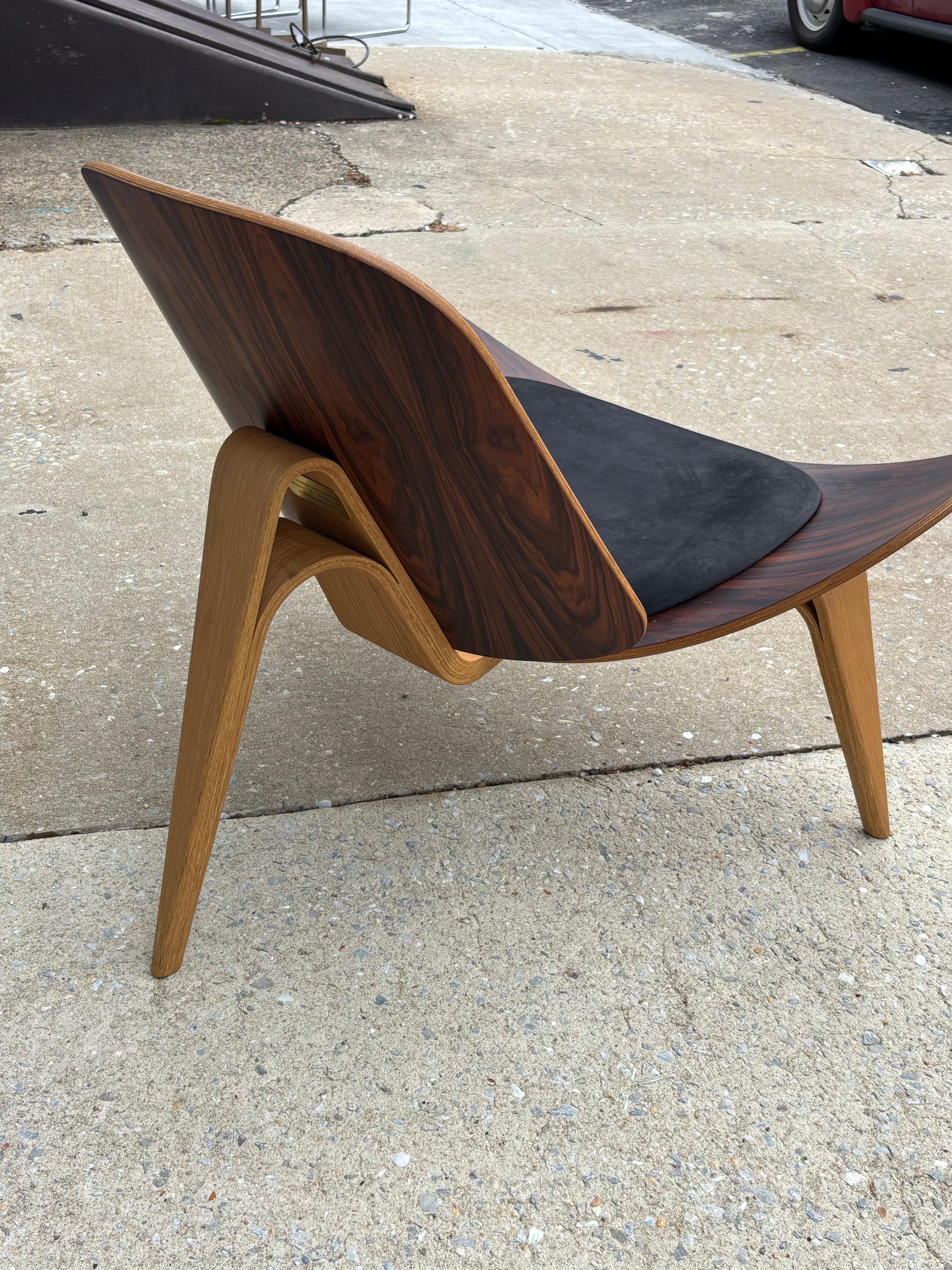 Hans Wegner CH07 J60P Sedia Anniversary Shell in palissandro per Hansen in vendita 1